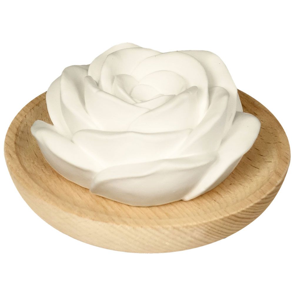 Farfalla Duftstein Rose mit Holzteller 1 St