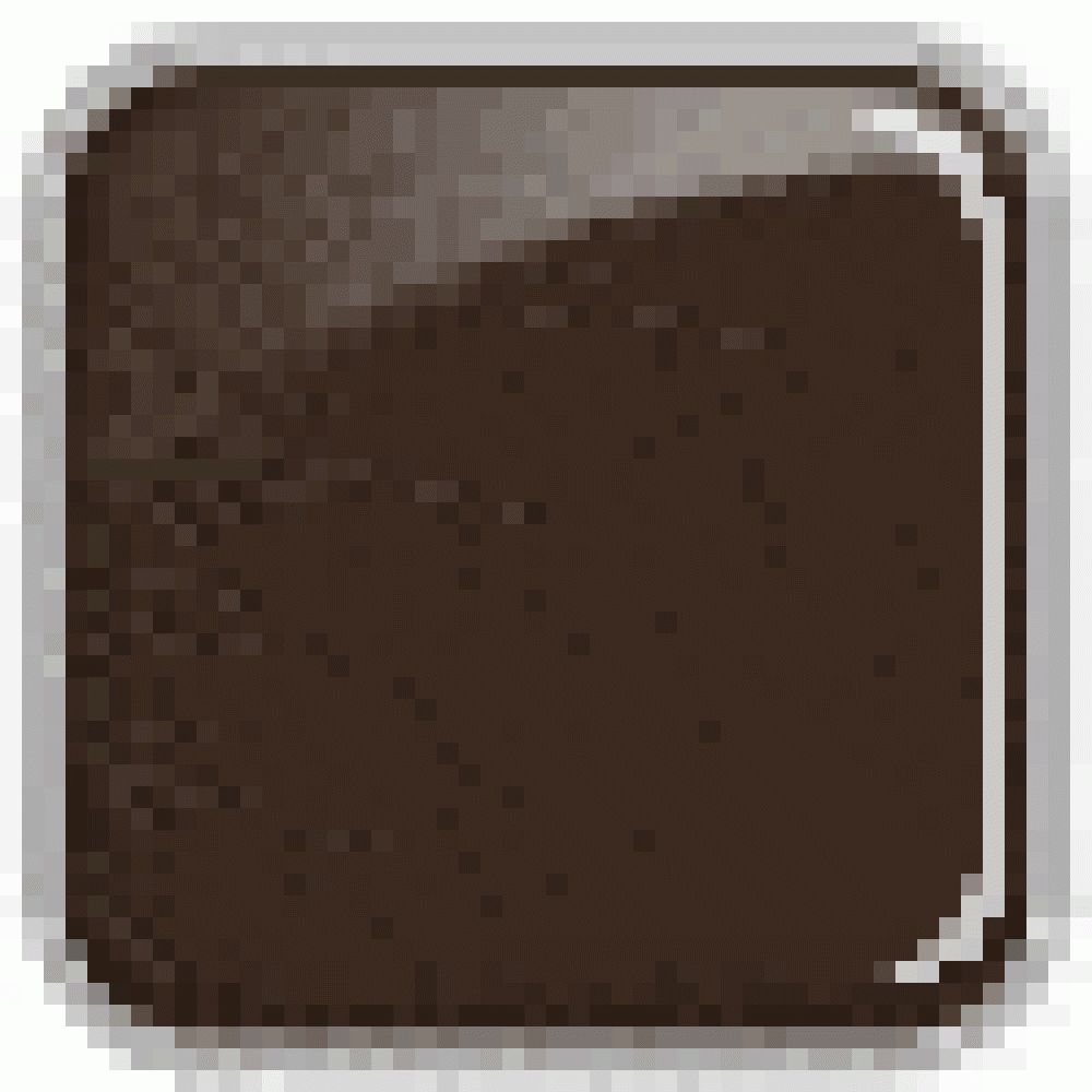Quadratische, glänzende, dunkelbraune Textur mit abgerundeten Ecken. Auf hellem Hintergrund.