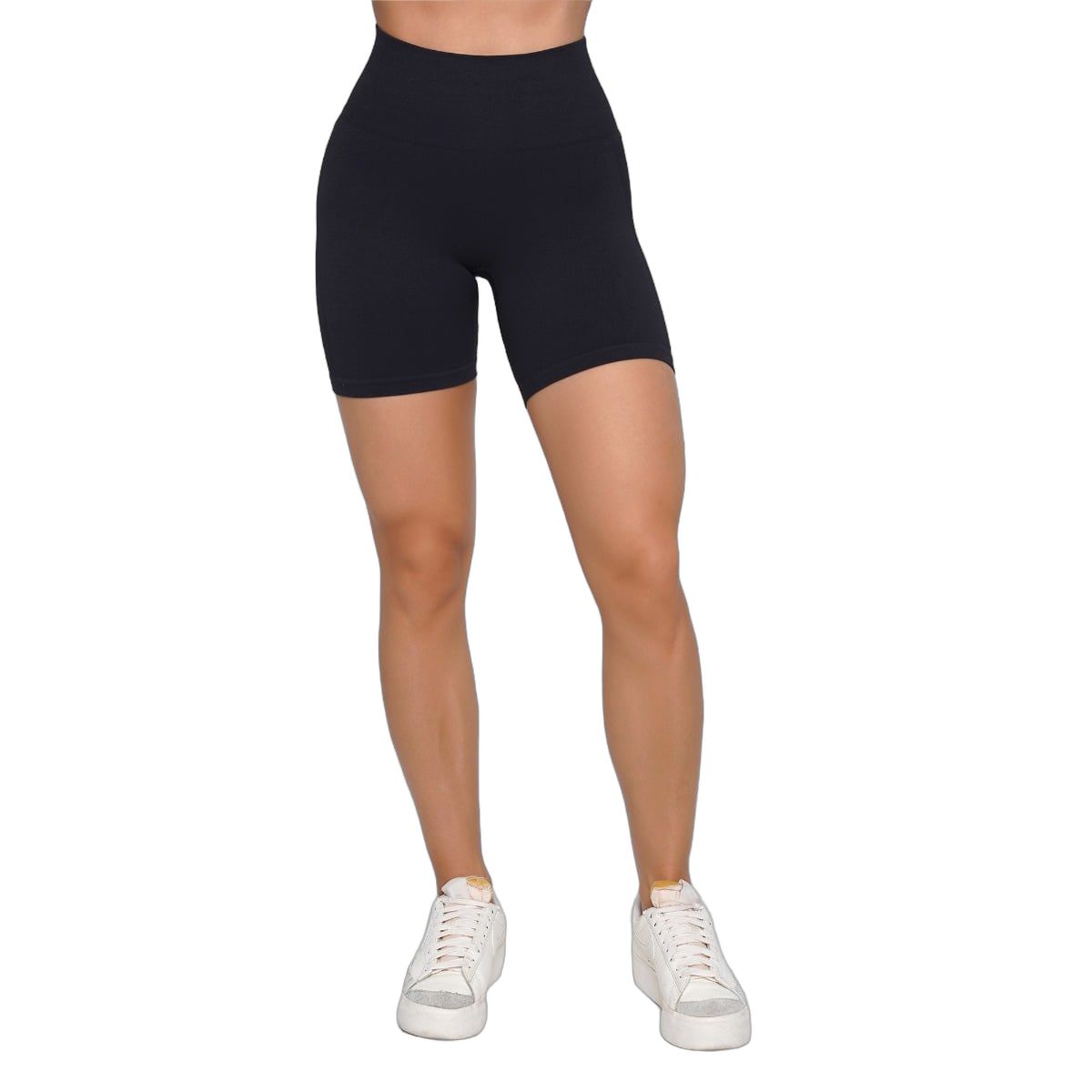 GymBeam Shorts Damen Slim mit hohem Bund und nahtlosem Design in Schwarz 1 St