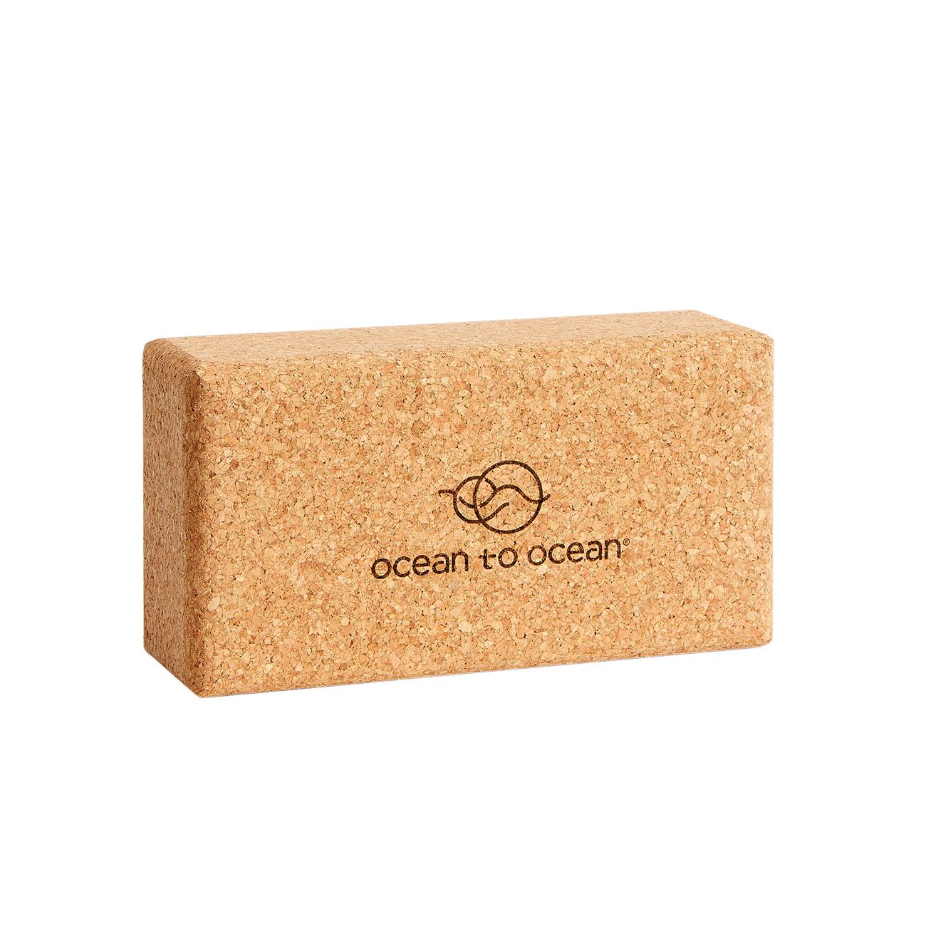 Kork-Yogablock, rechteckig, mit Logo "ocean to ocean".