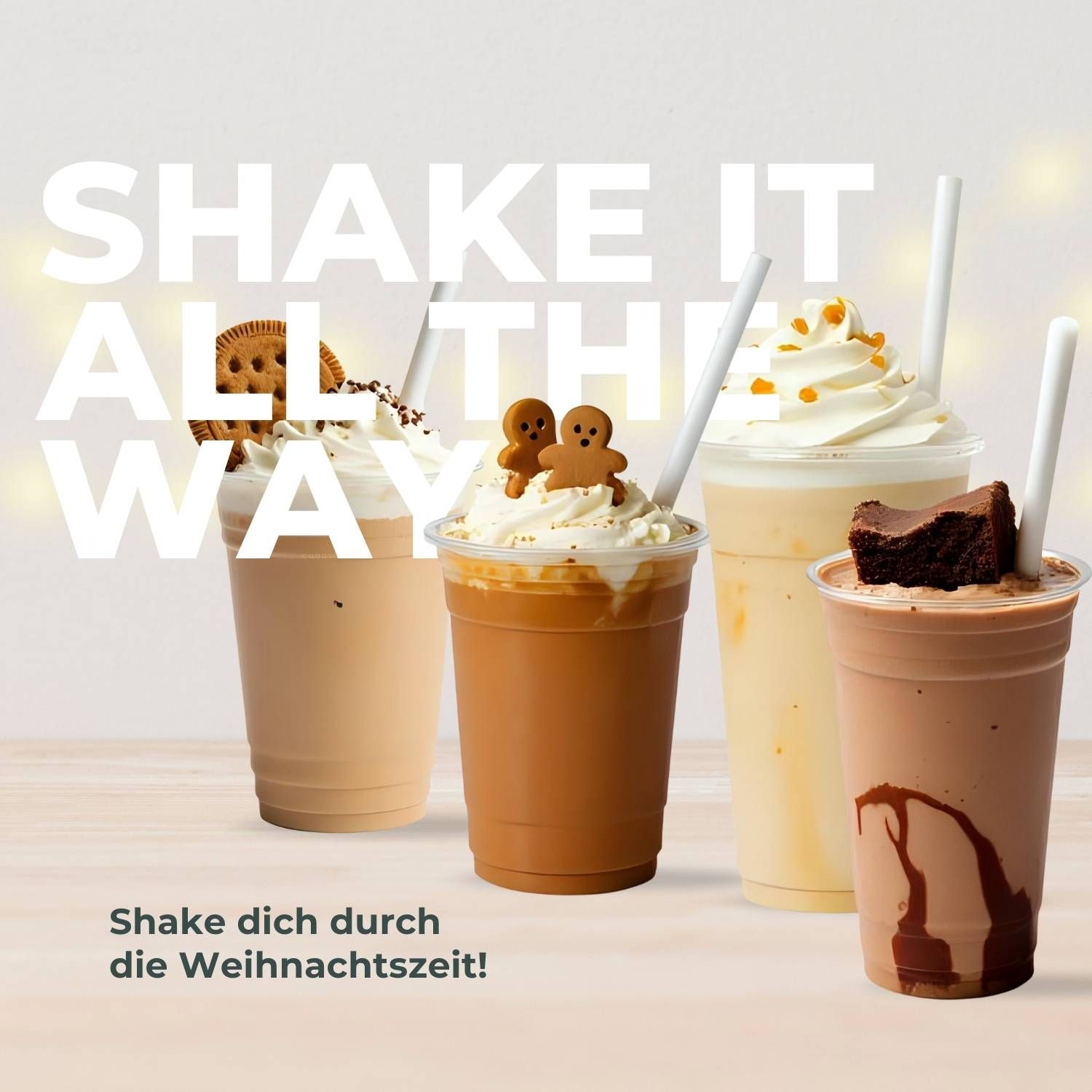 Werbebild mit Protein-Pulver-Beuteln. Text: 24 vegane Protein-Pulver Proben. Marken: VHEY@presso, Vegan 3K, 6K Protein.