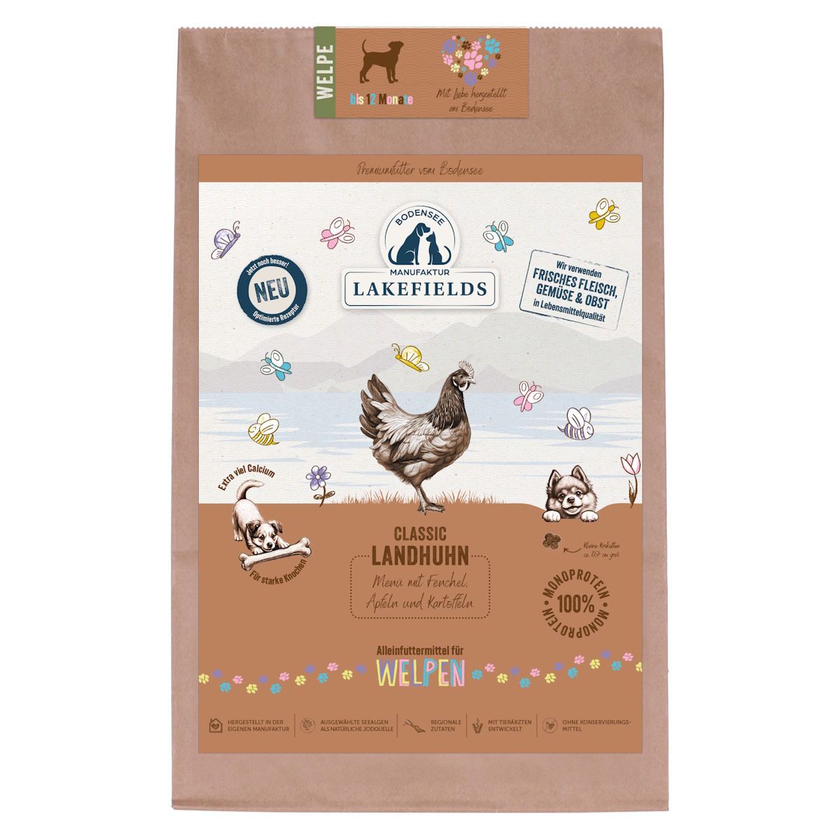 Lakefields - Landhuhn mit Fenchel, Äpfeln und Kartoffeln für Welpen 2500 g