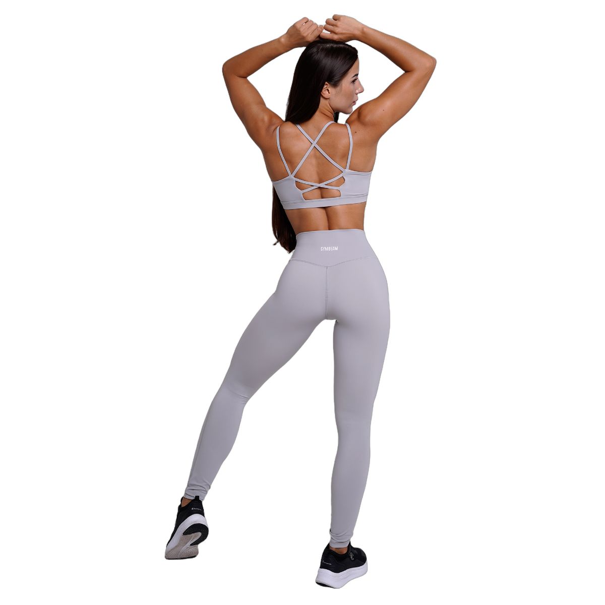 GymBeam Leggings Damen mit hoher Taille und elastischem Material, Mist Grey