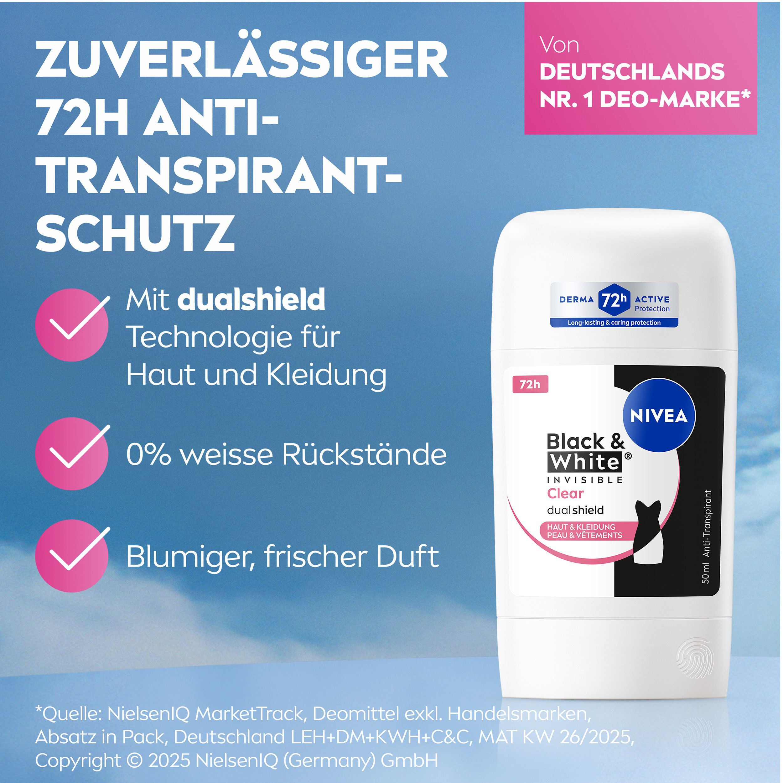 NIVEA Black & White Invisible Clear Deo