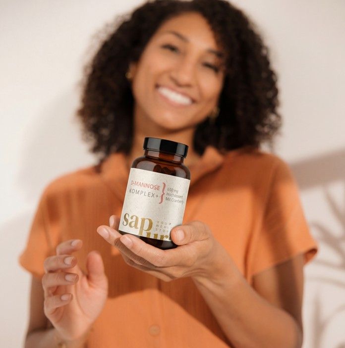 D-Mannose Kapseln + Cranberry | Hochdosiert 650mg | 120 Kapseln | sapura health