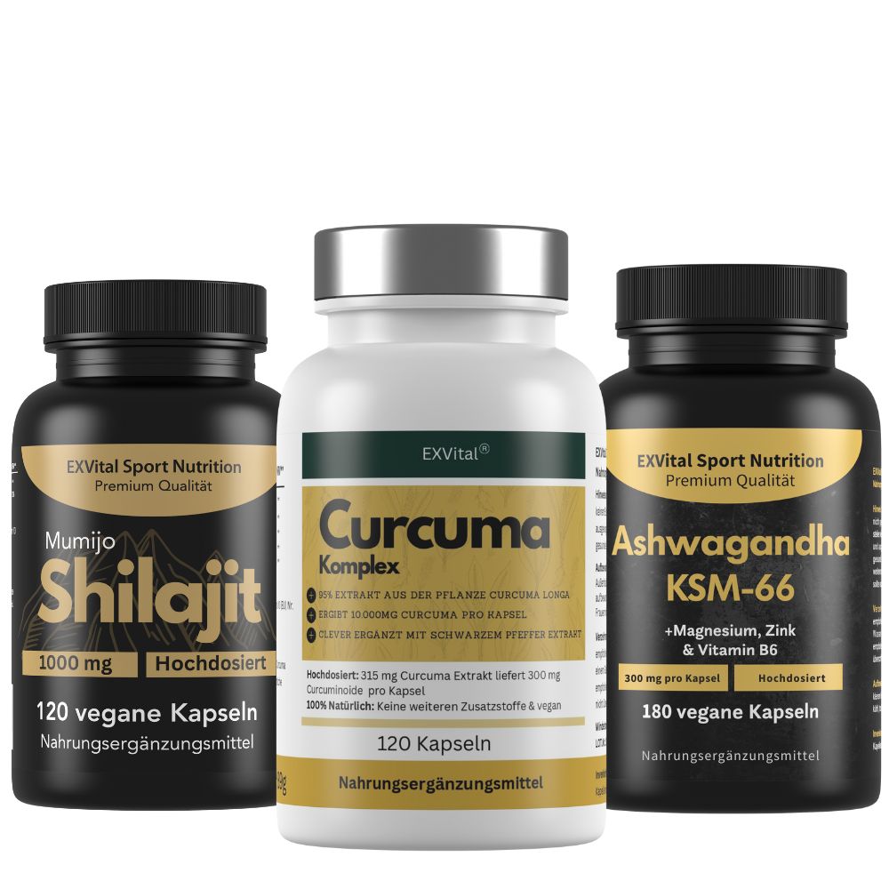 EXVital® Natural Power Set (Curcuma Komplex, Shilajit & Ashwagandha Kapseln) 298 g