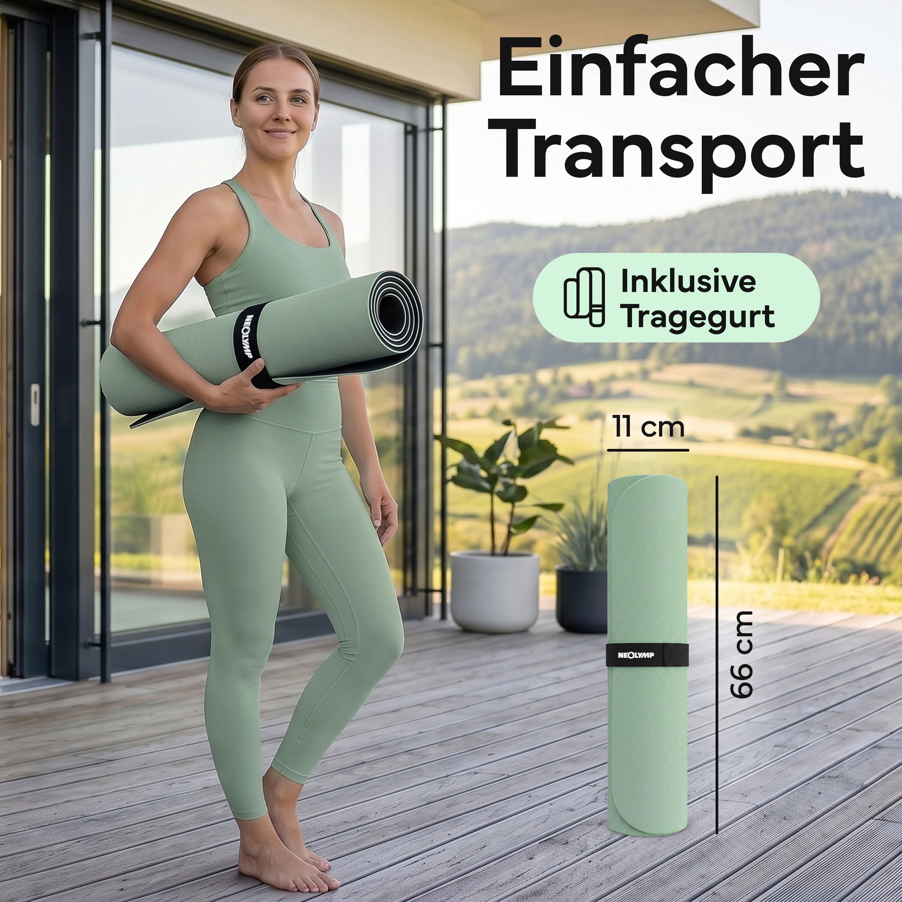 NEOLYMP Pilates-Yogamatte rutschfest