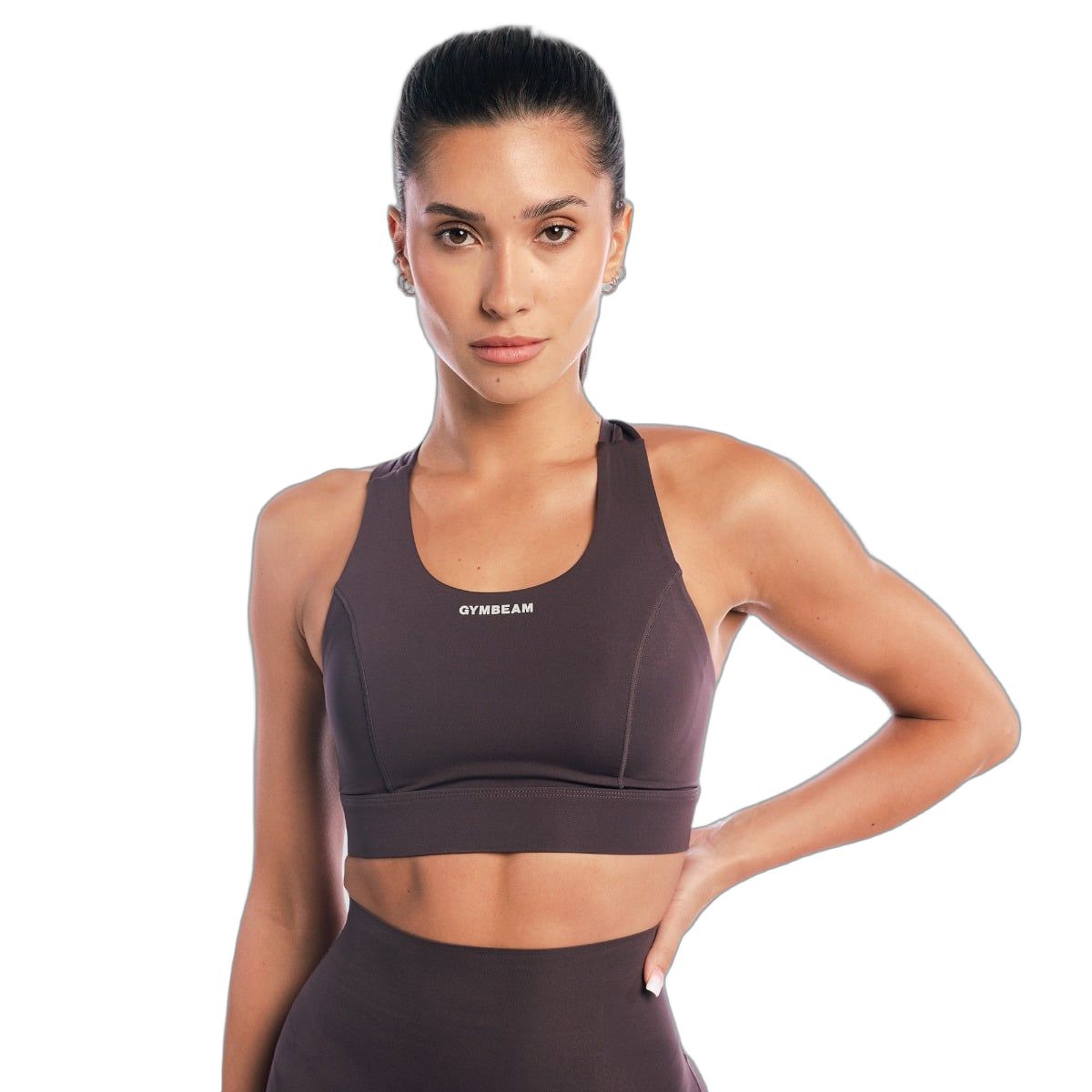 GymBeam Sport-BH Damen mit gekreuzten Trägern Tee Brown 1 St