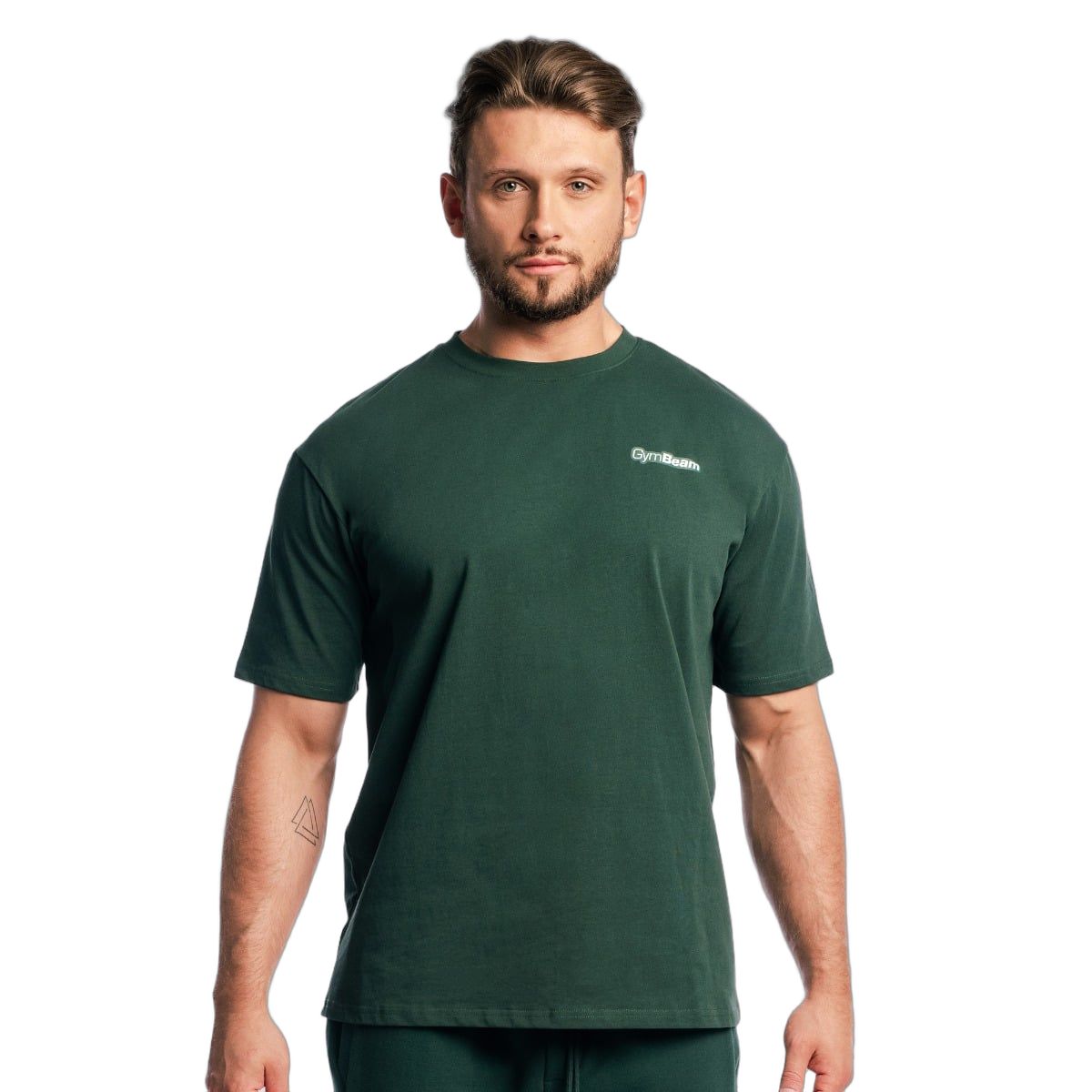 GymBeam T-Shirt Herren Zone oversized mit Rückenprint in Waldgrün