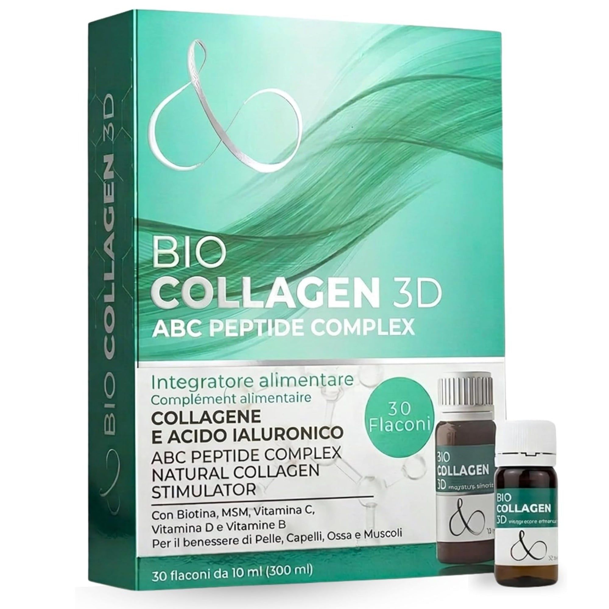 Collagene da Bere Bio Collagen 3D - Acido Ialuronico, Biotina, MSM, Vitamina C