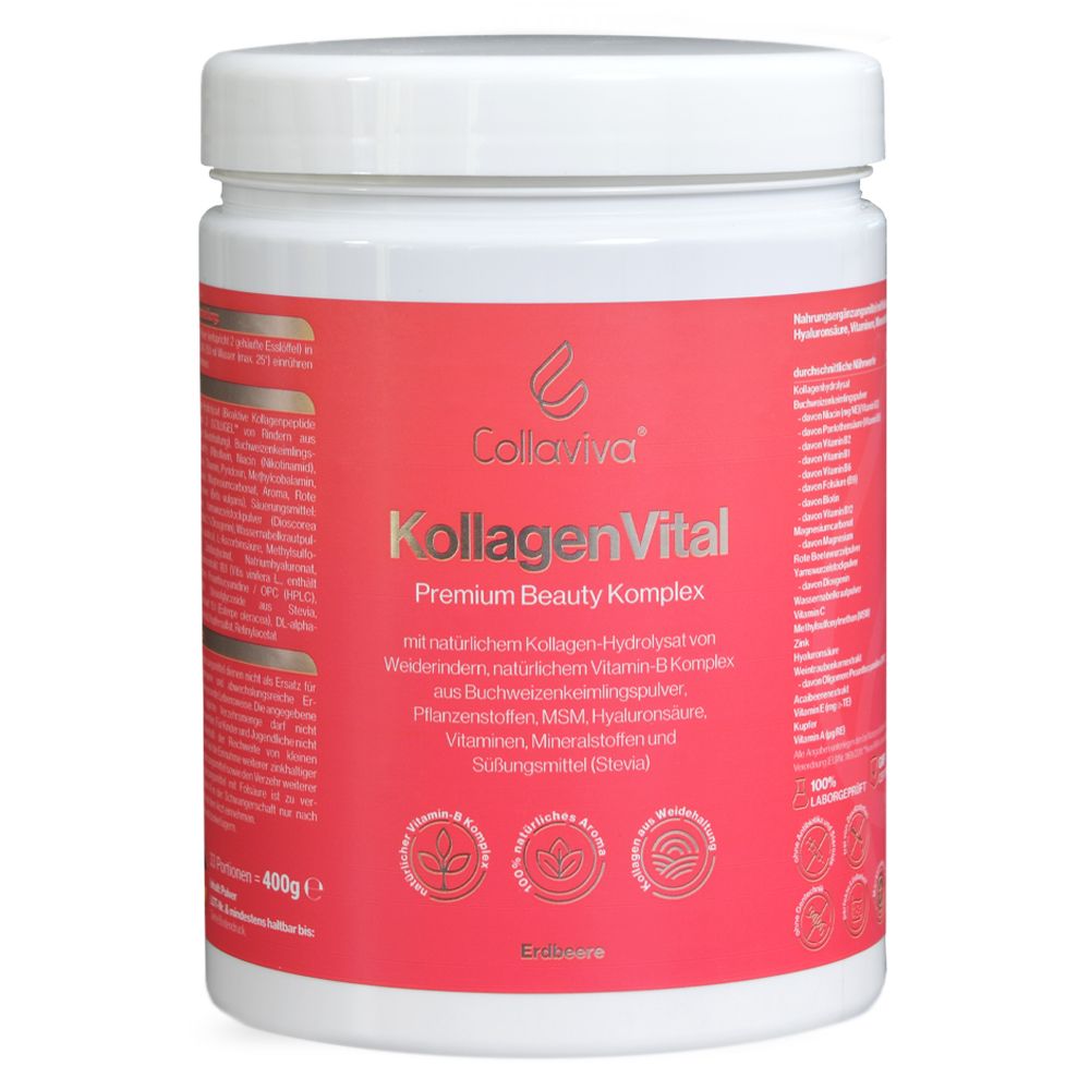 Collaviva KollagenVital Erdbeere 400g Premium Beauty Komplex 400 g Pulver
