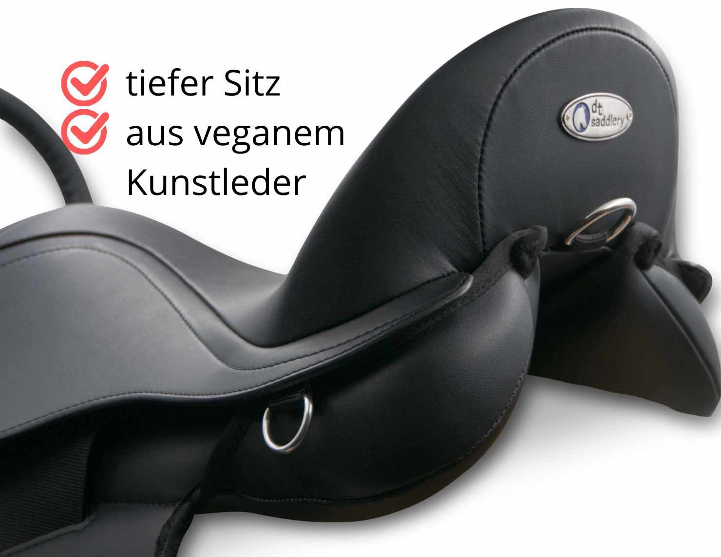 AMKA Pony Sattel mit stabilem Haltegriff Therapiereiten Reitsattel Beginner