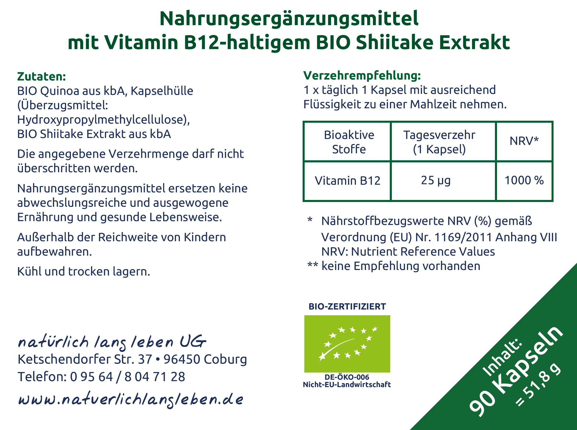natürlich lang leben BIO Natur B12