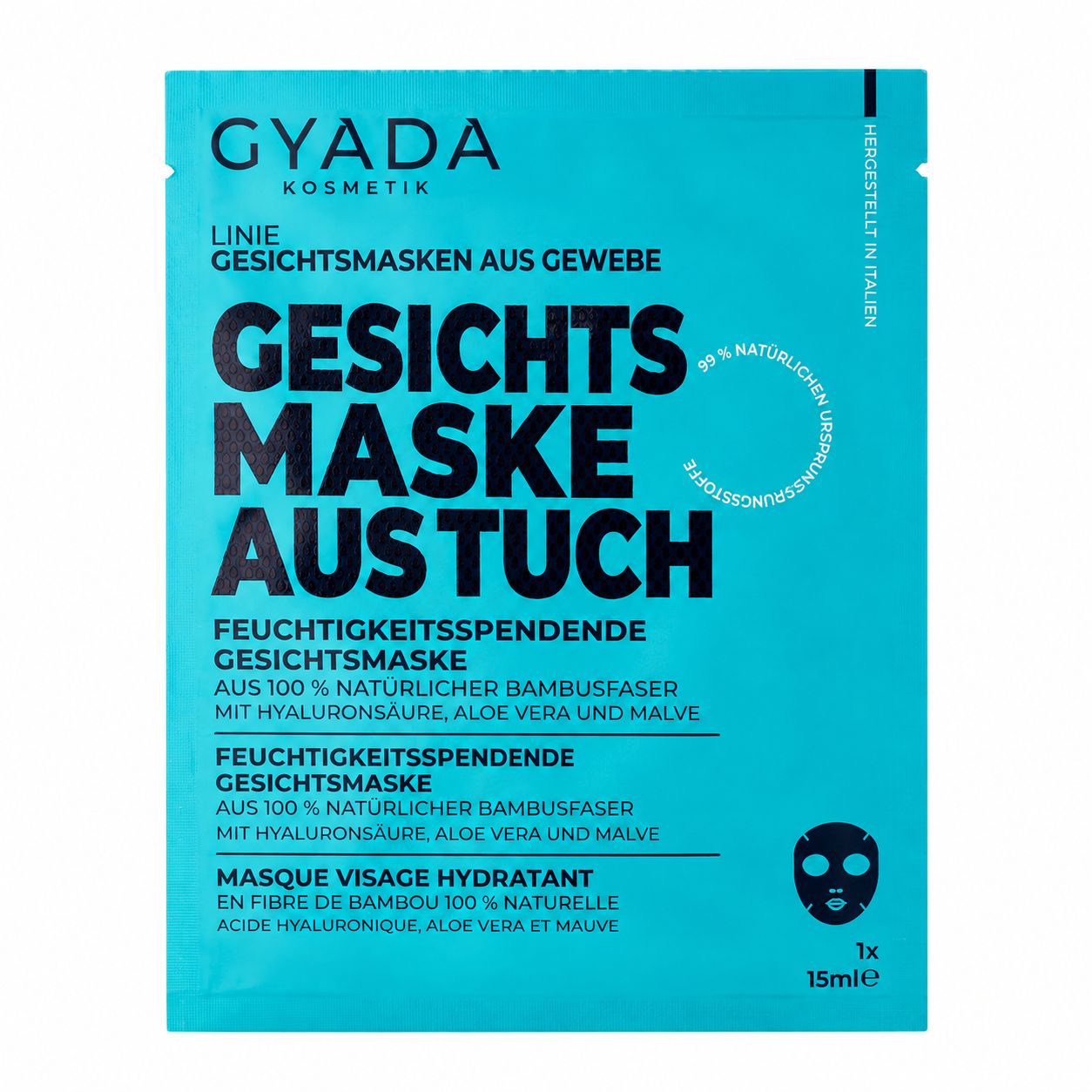 Eine Frau mit einer Gesichtsmaske, die ihre Hände an die Wangen legt.