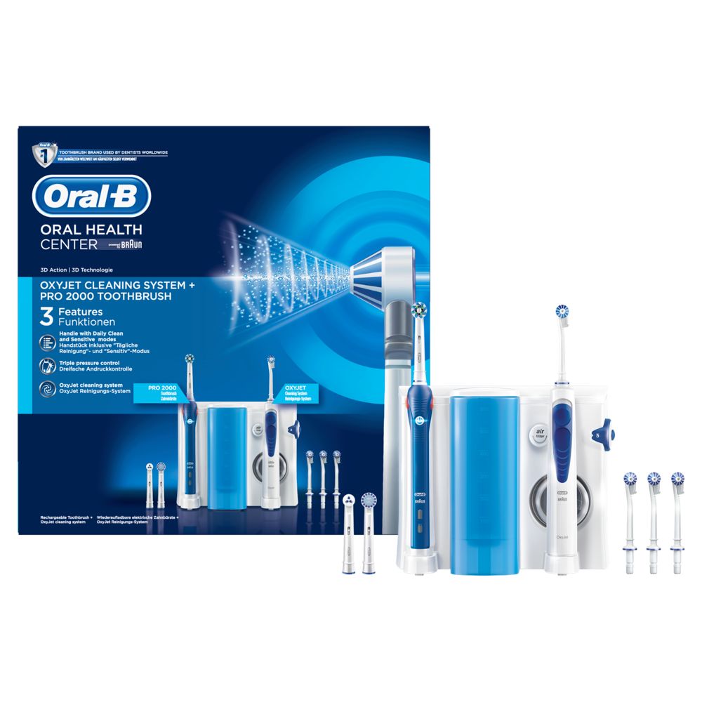 Oral-B - Munddusche "Reinigungssystem Center OxyJet + PRO 2" in Weiß