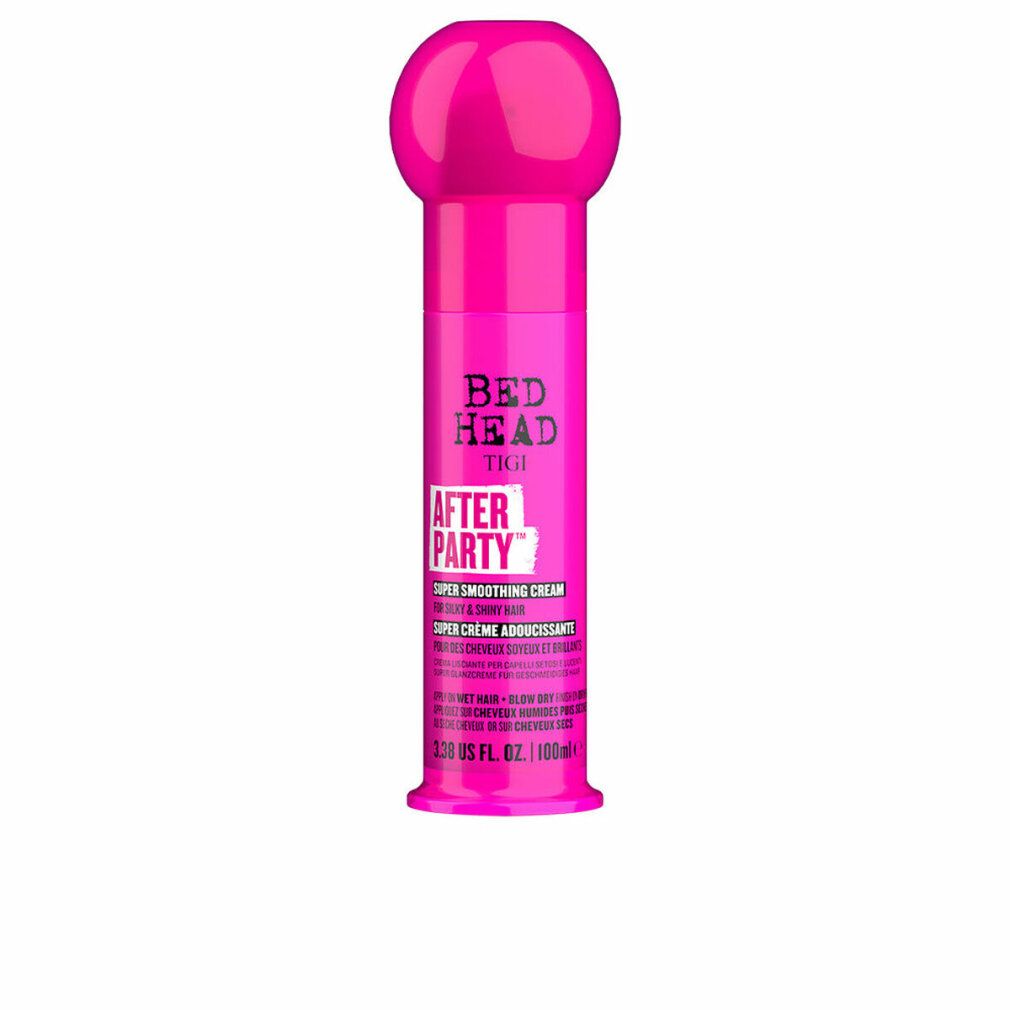 Rosa Tube mit weißer Schrift. Bed Head After Party Super Smoothing Cream. 3.38 US fl. oz. 100ml.