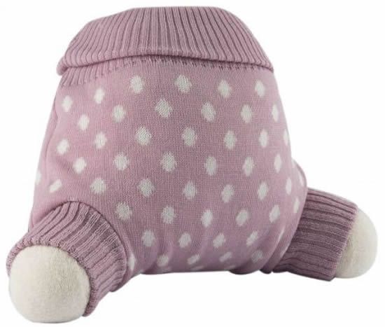 Popolini Wollüberhose gestrickt Rosa Dots 74/80 1 St