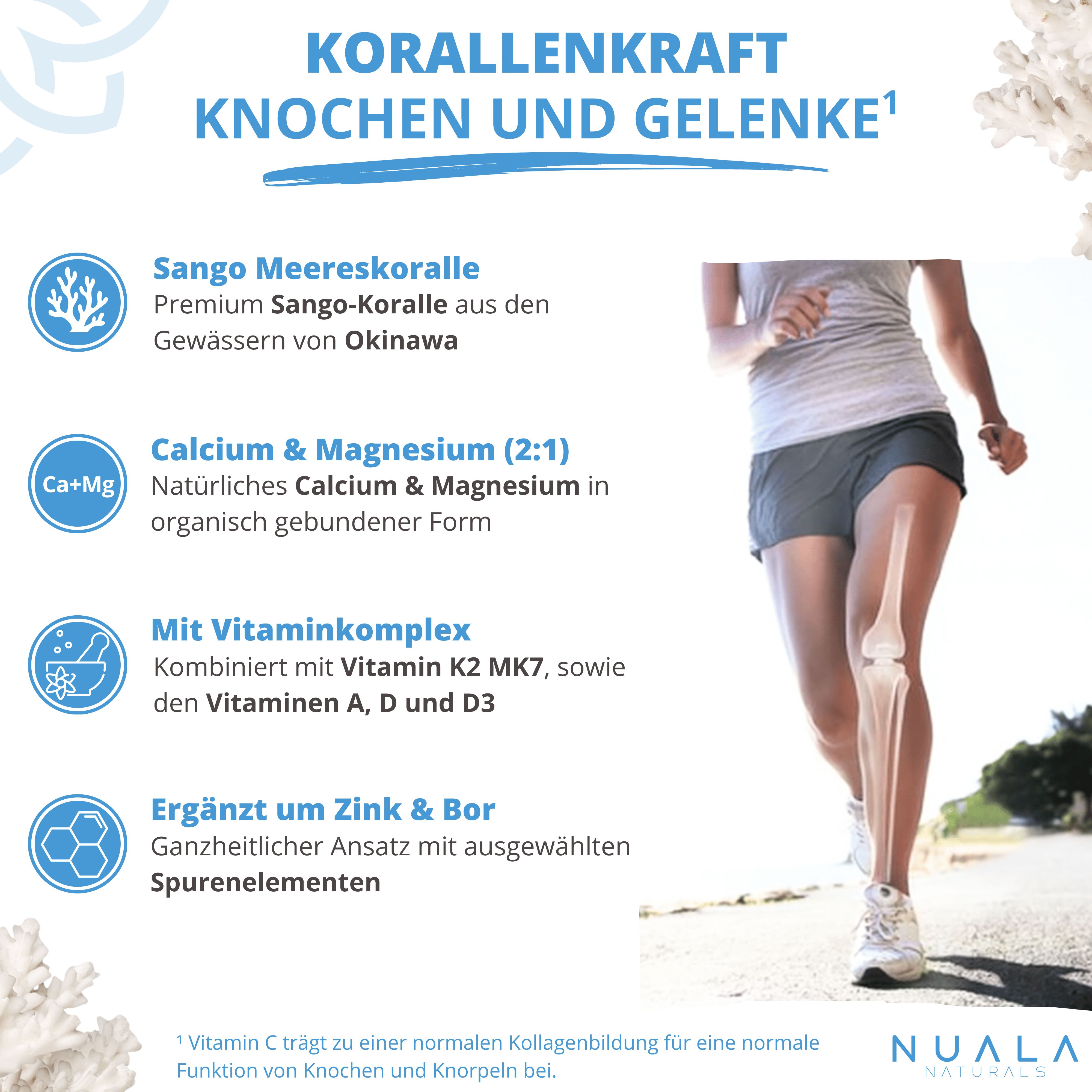 Nuala Naturals® - KORALLENKRAFT Knochen- und Gelenk Komplex* mit Sango Meereskoralle