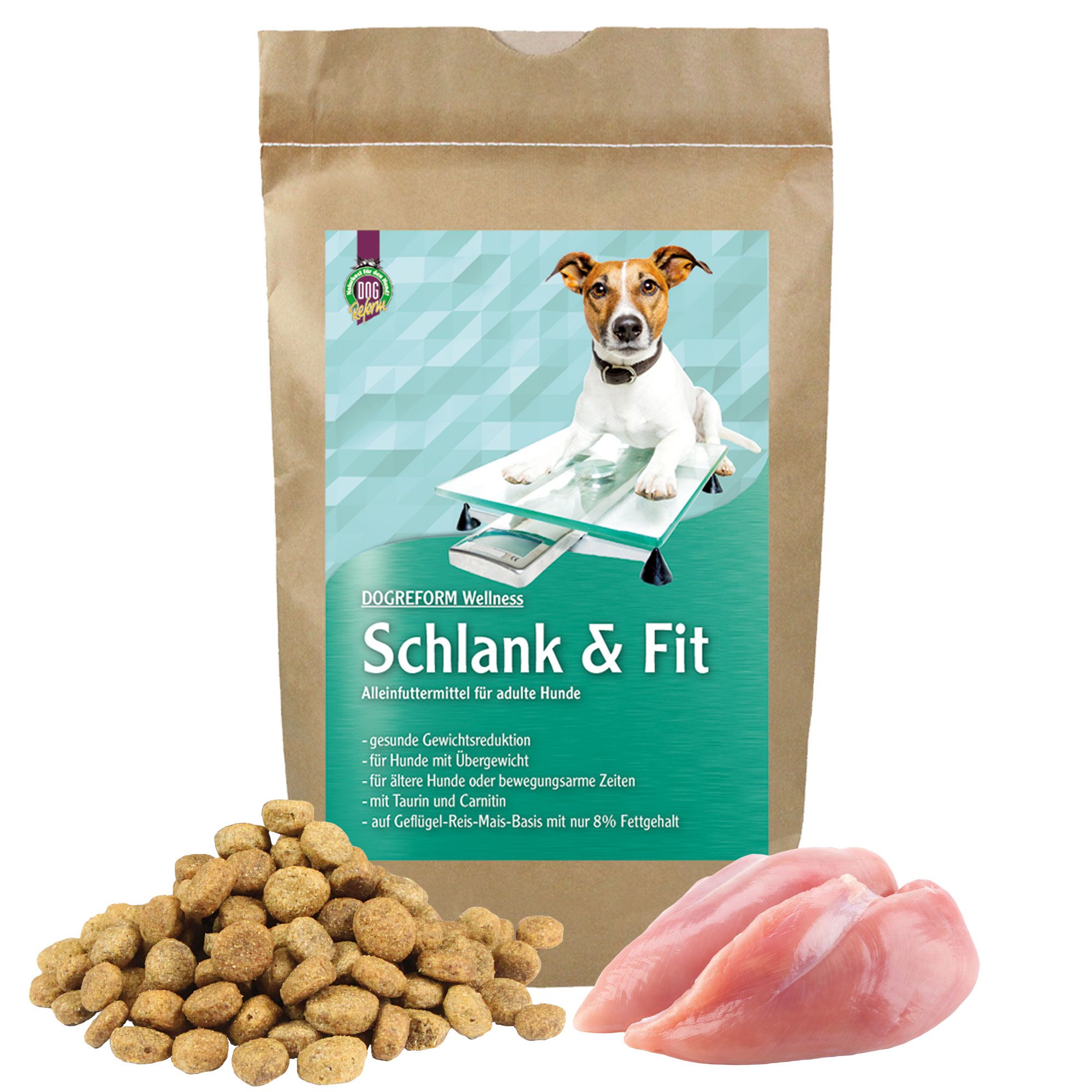 Schecker - Wellness Schlank und Fit Trockenfutter für adulte Hunde 1,5 kg Futter