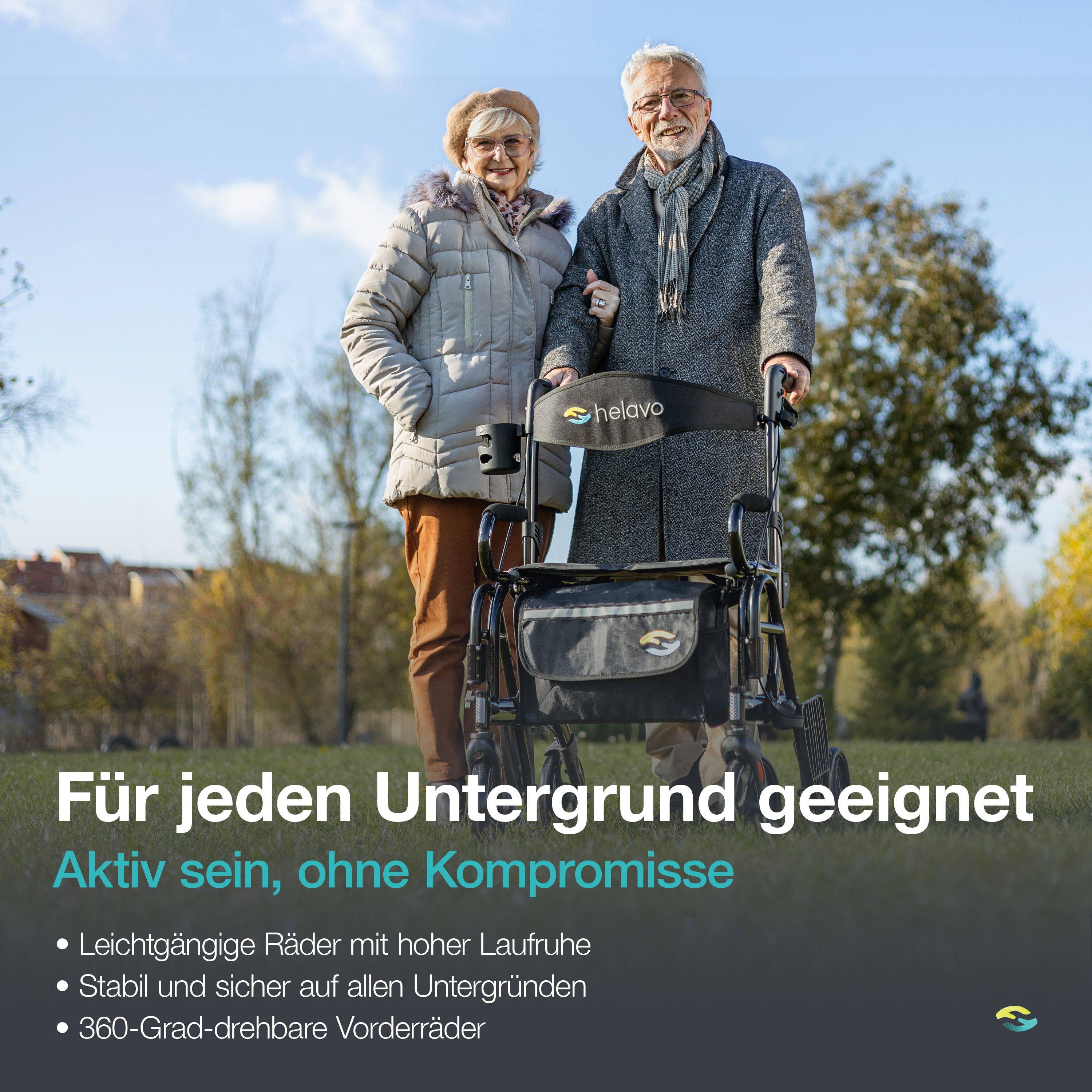 Helavo 2 in 1 Rollator & Rollstuhl in Einem - Faltbarer Rollator mit Fußstützen