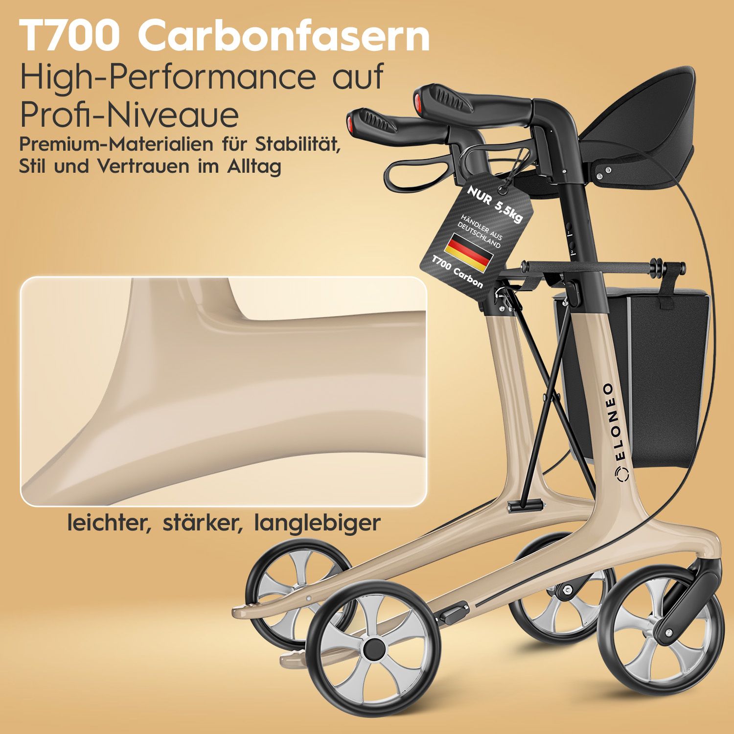 ELONEO Carbon Rollator - L