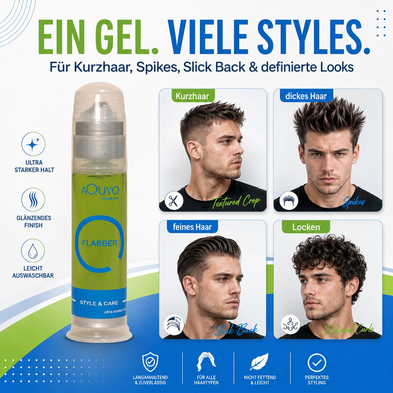 Flabber Haargel extra starker Halt | Stylinggel für eine ideale Haarfrisur