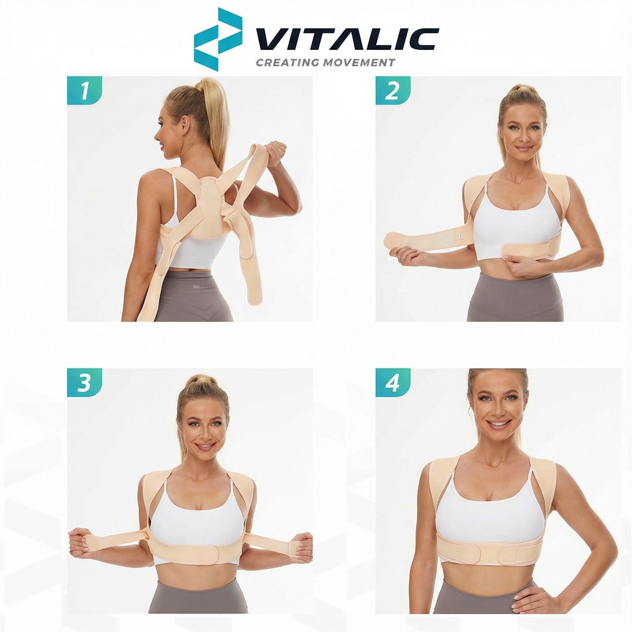 VITALIC Haltungskorrektor Rückenbandage – Haltungstrainer für Männer und Frauen