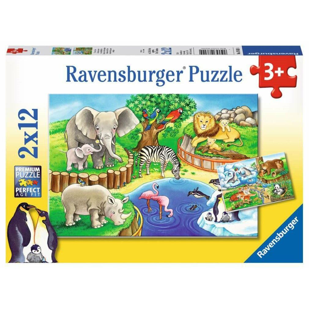ravensburger Puzzle Tiere im Zoo 2x12 Teile