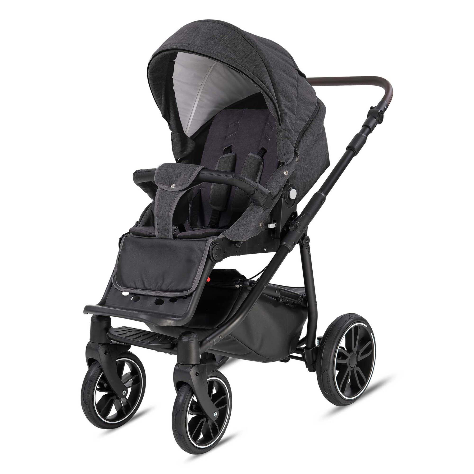 Bebebi Minigo Beat 2 in 1 Kombikinderwagen GEL Reifen, Anthrazit