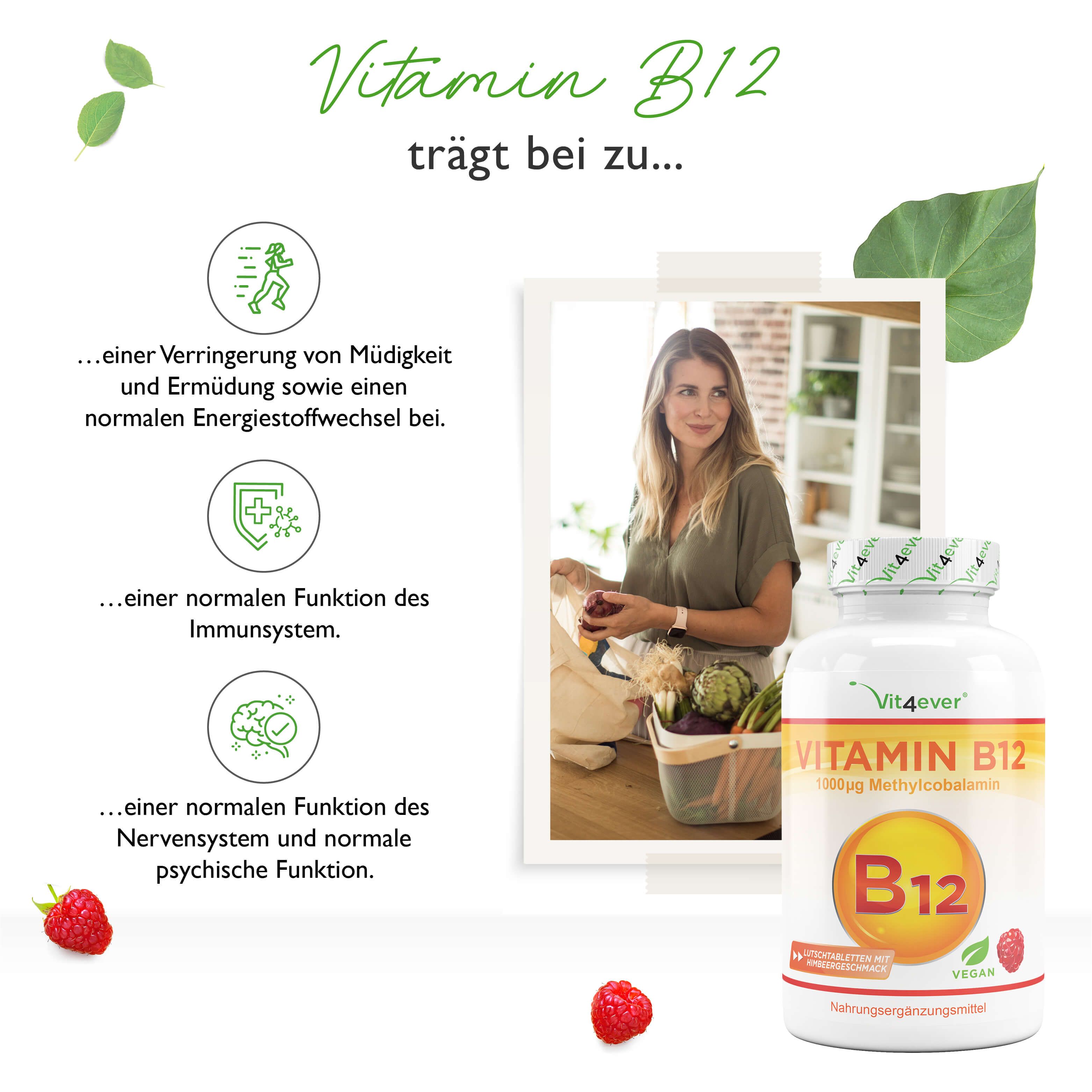 vit4ever Vitamin B12 1000 mcg Aktives B12 Methylcobalamin