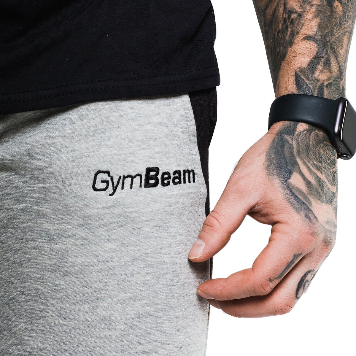 GymBeam Jogginghose Herren slim mit Kordelzug und Taschen in Grau