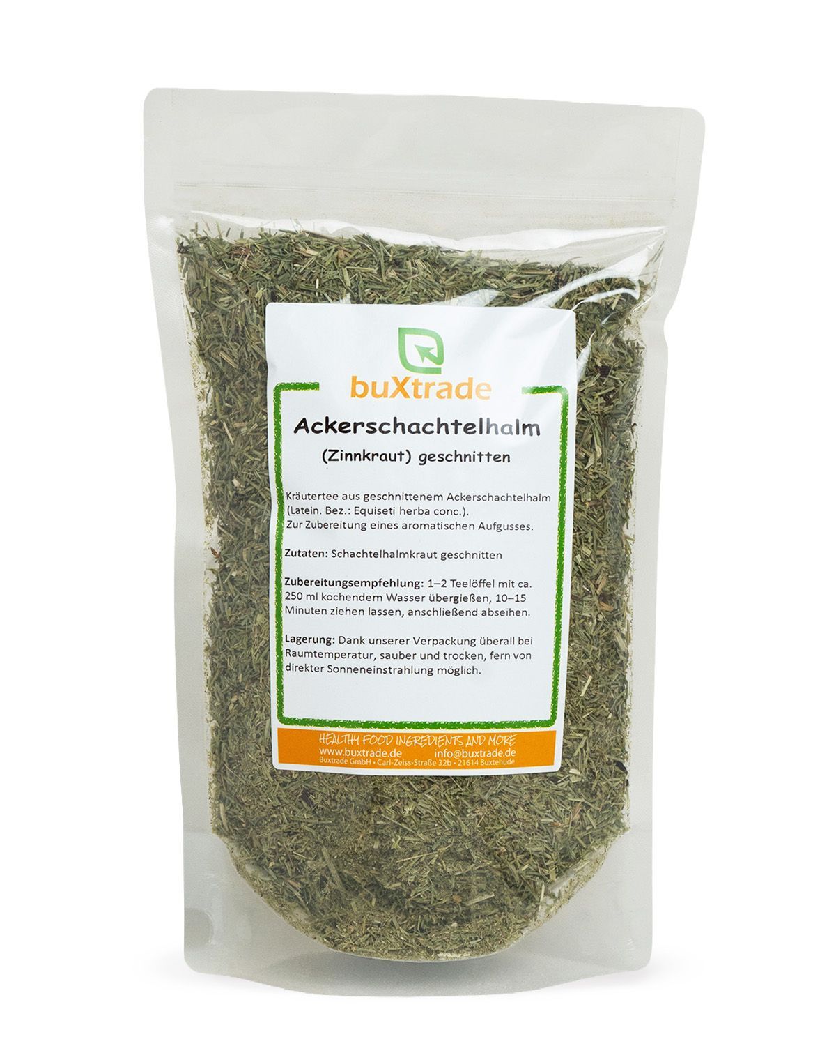 Verpackung mit Ackerschachtelhalm-Kraut, geschnitten.
