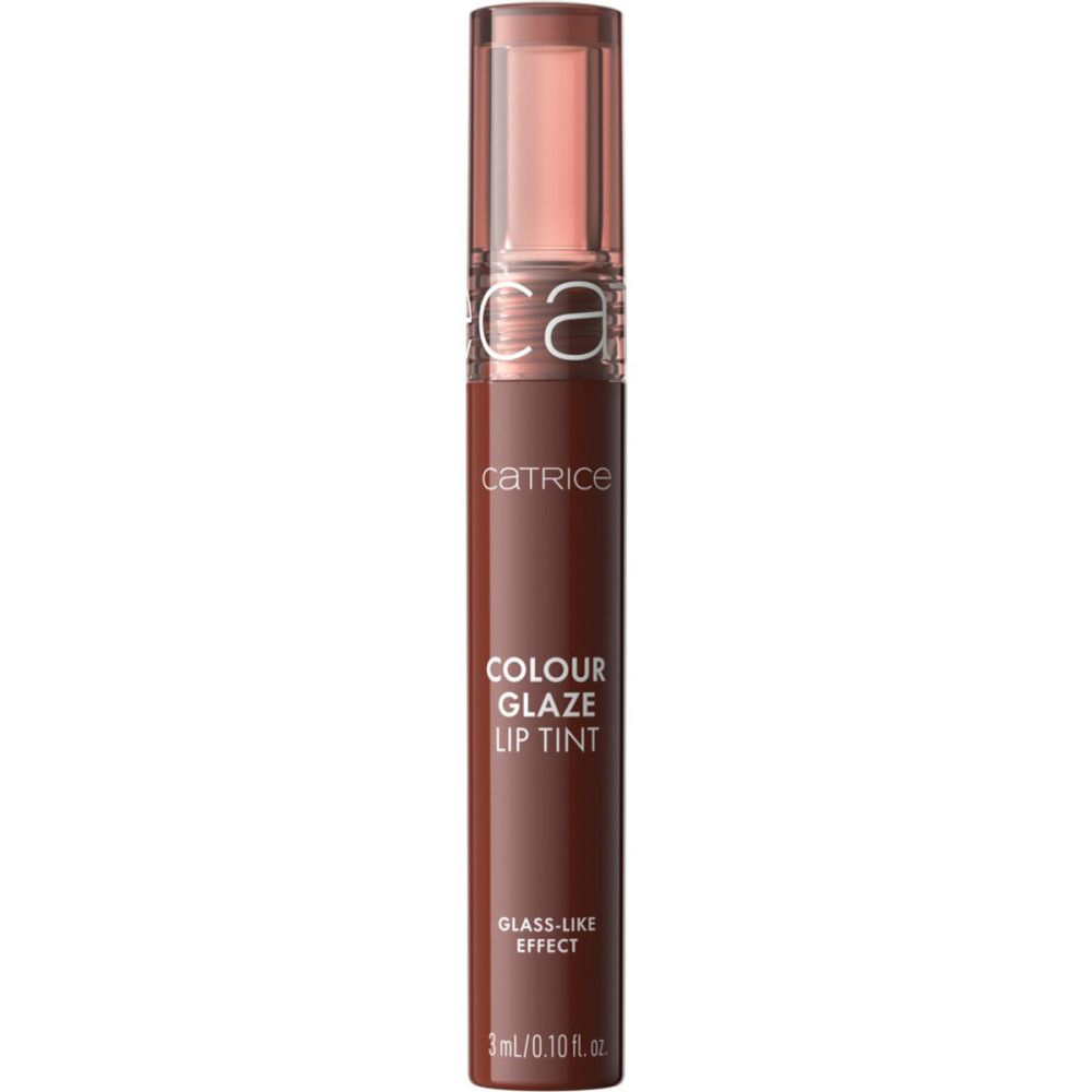 Catrice Colour Glaze Lip Tint, braune Flasche mit Deckel. Produktname und Details sind sichtbar.