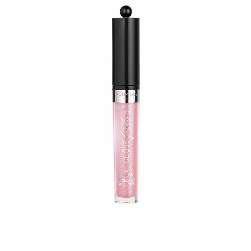 Bourjois Bj Labial Effet 3d Fabuleux Gloss 24h. Rosa schimmernder Lipgloss in transparenter Tube mit schwarzem Deckel.
