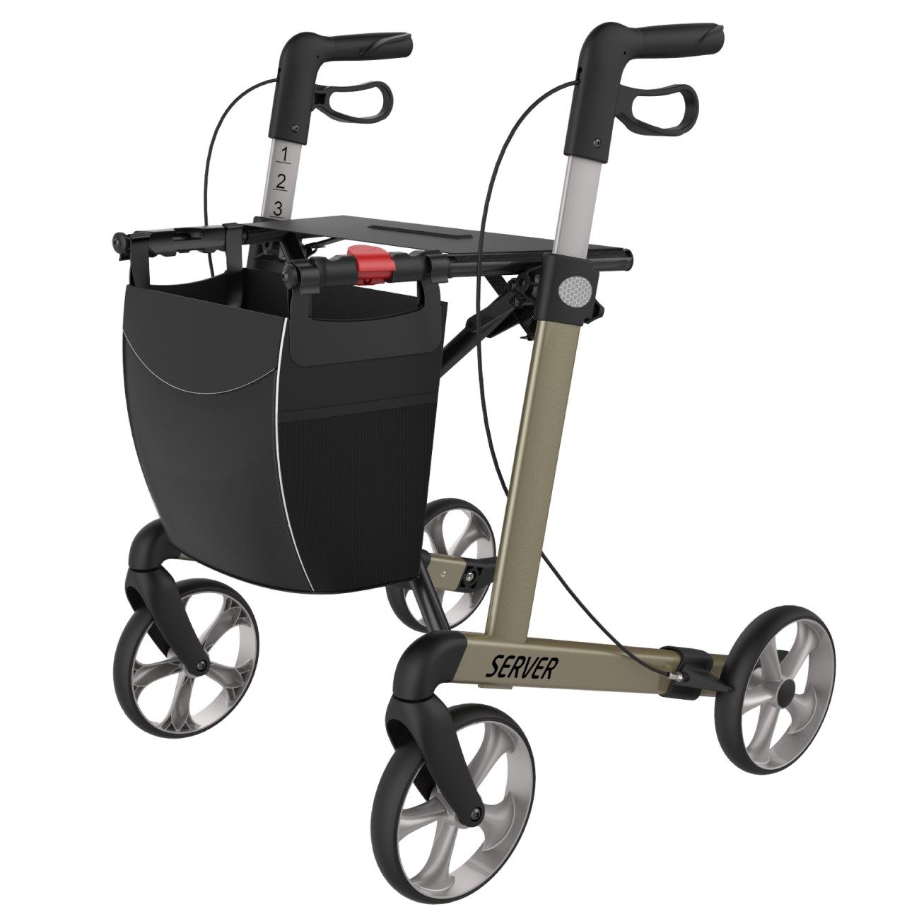 Rehasense Leichtgewicht Rollator Server L champagner