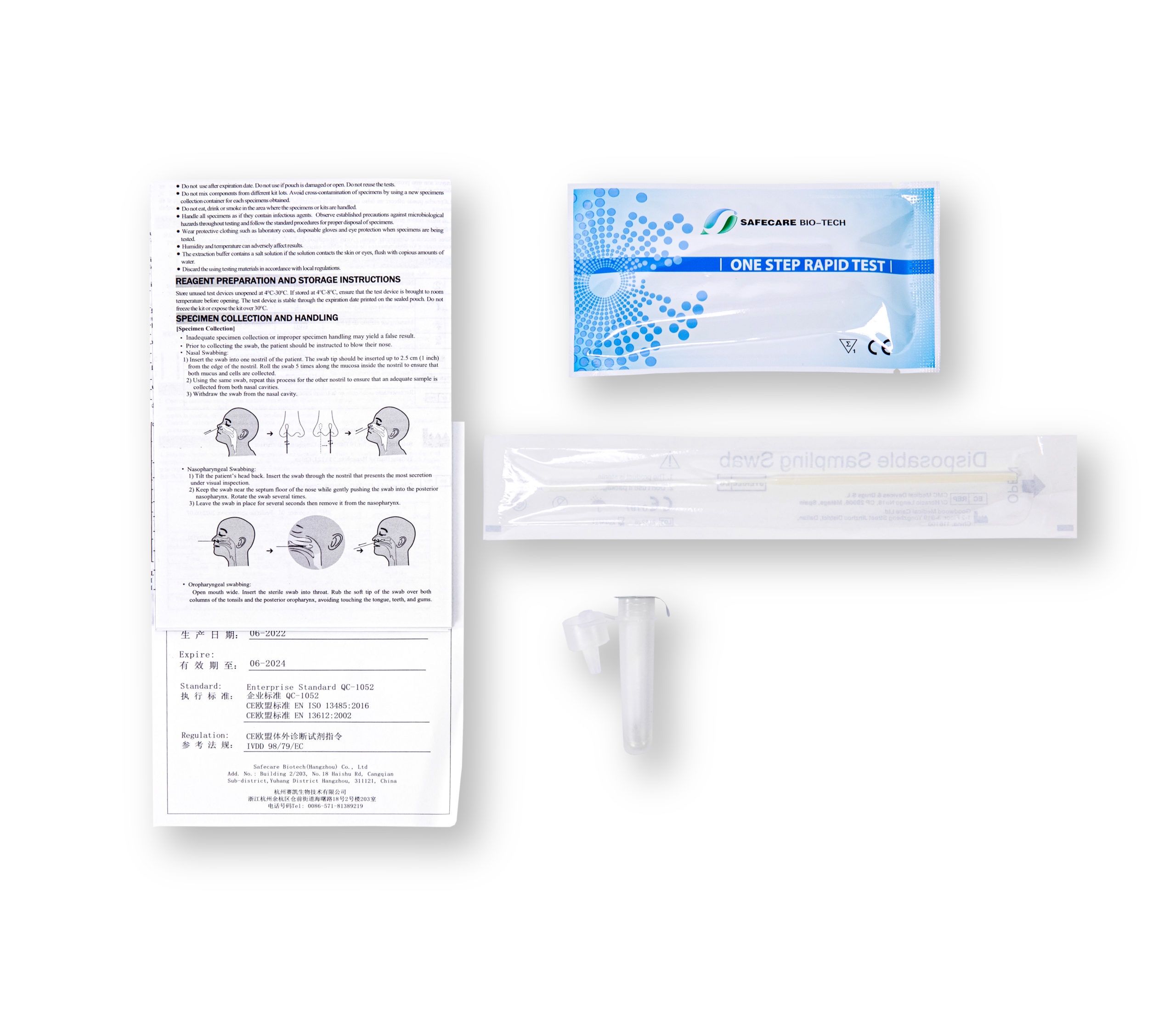 Safecare One Step Covid-19 Antigen-Schnelltestkit (Profitest 3in1)| Gratis parahealth Corona Tests 50 St