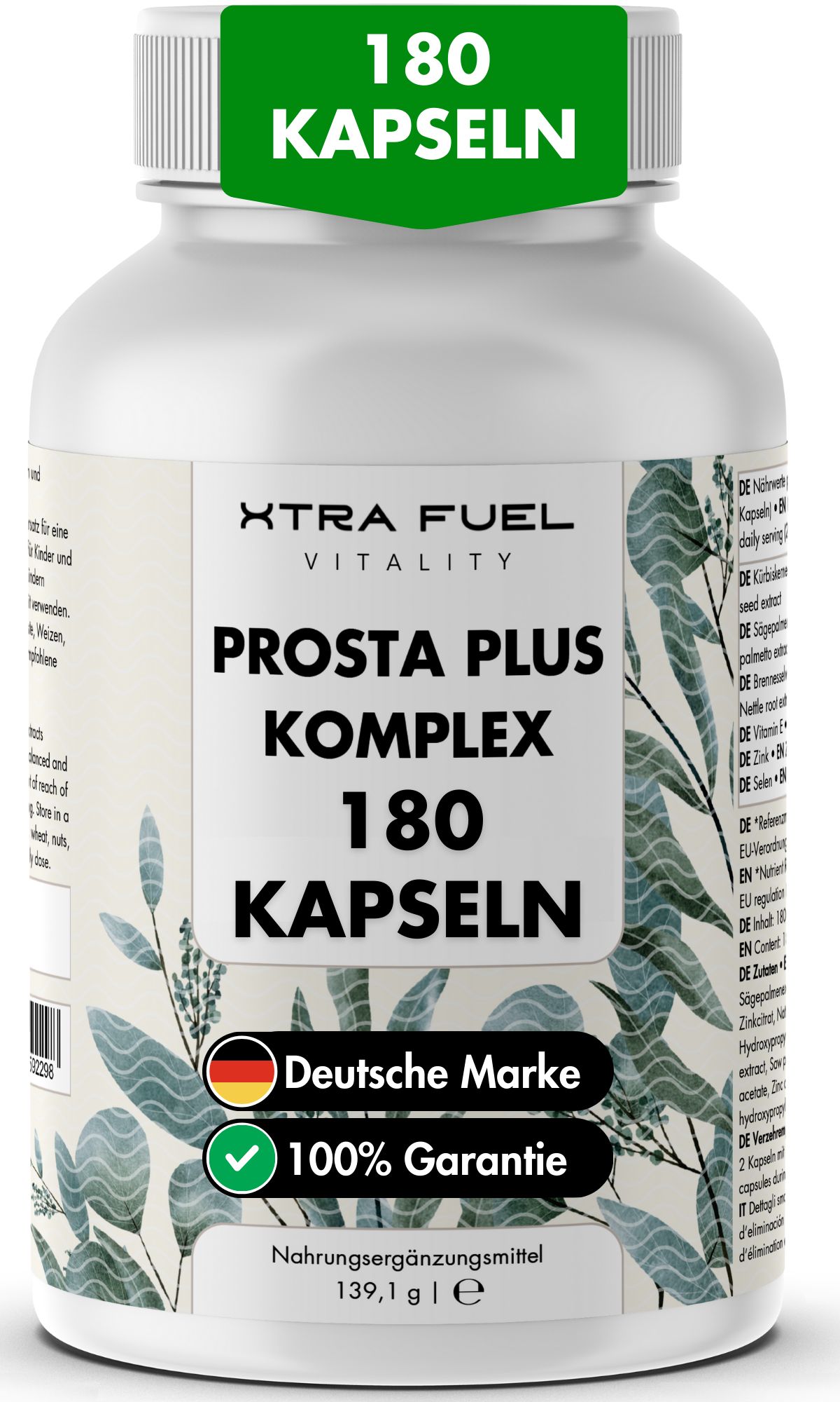 XTRA FUEL Prosta Plus Komplex Flasche. 180 Kapseln. Deutsche Marke. 100% Garantie.