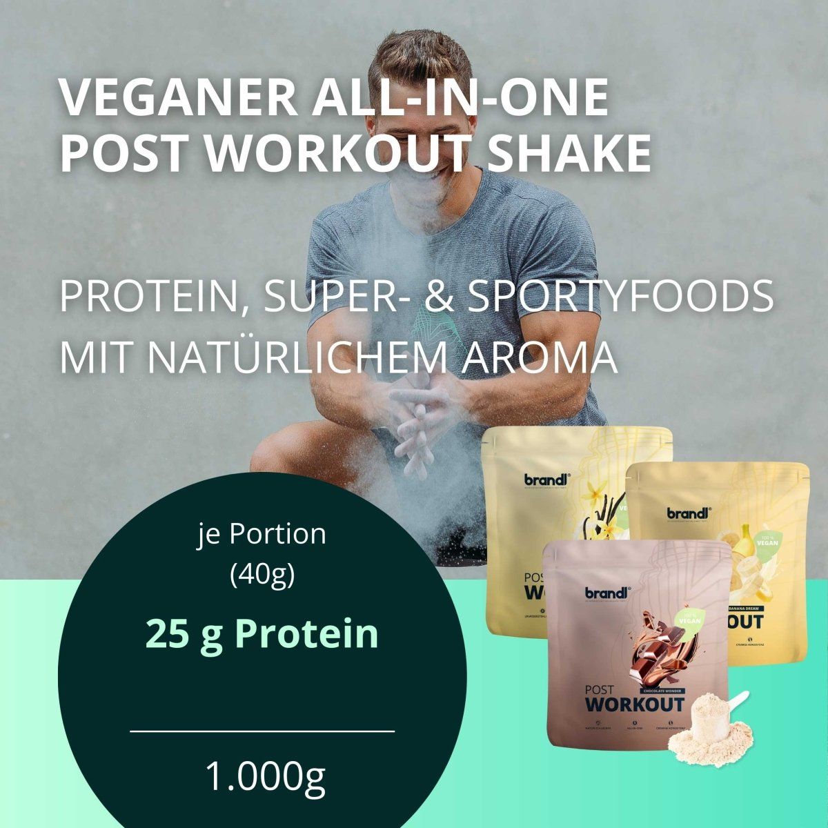 brandl® Veganes Protein-Pulver All-in-One nach dem Training | Kombi-Vegan-Protein