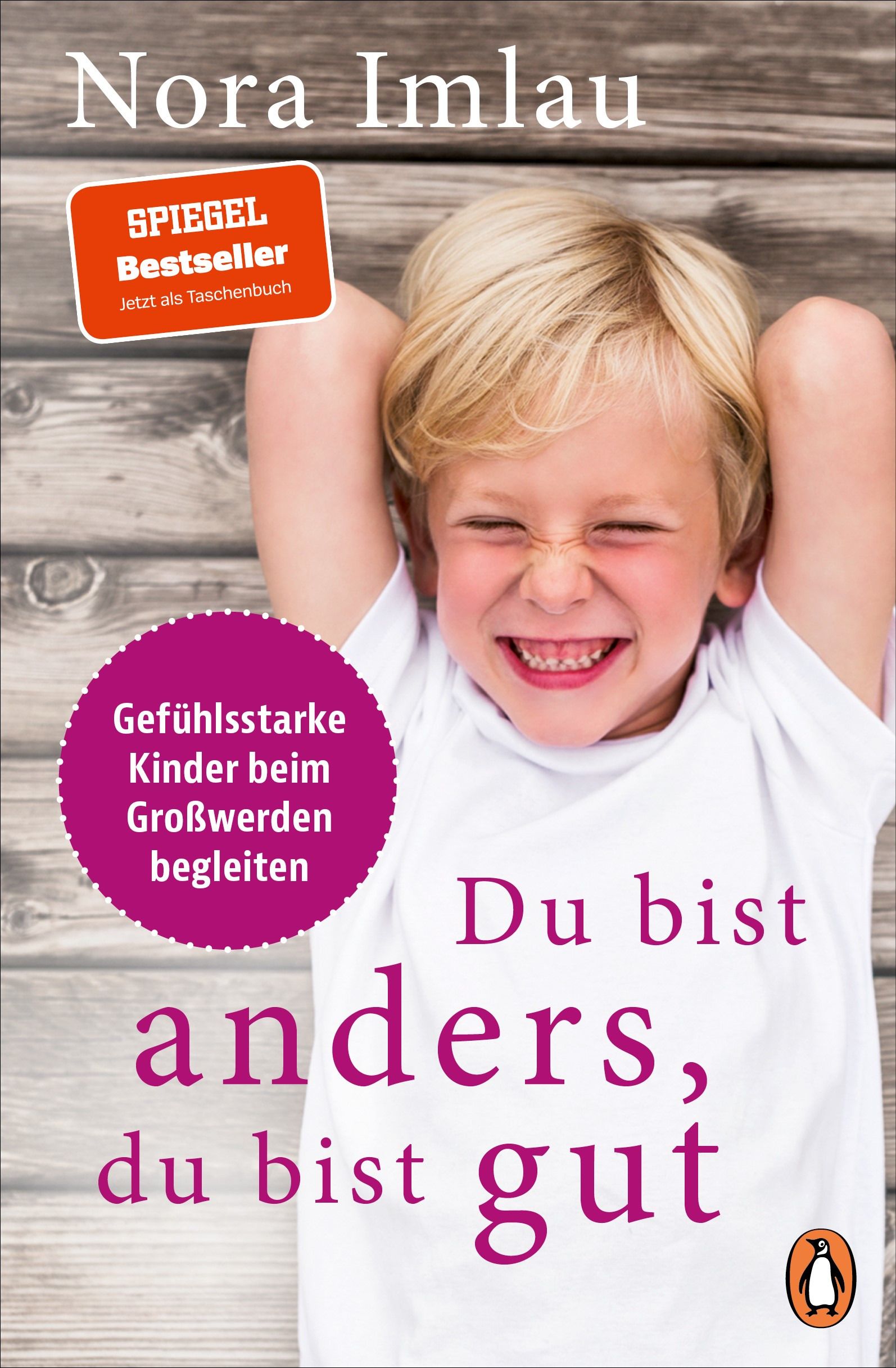 Buchcover mit einem lächelnden Kind. Titel: Du bist anders, du bist gut. Autorin: Nora Imlau. Auszeichnung: Spiegel Bestseller.