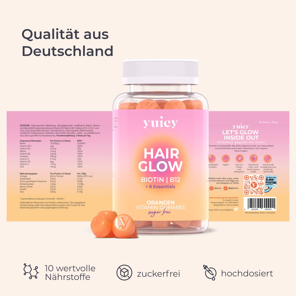 yuicy® Hair Biotin Gummies - Haar-Vitamin Gummibärchen