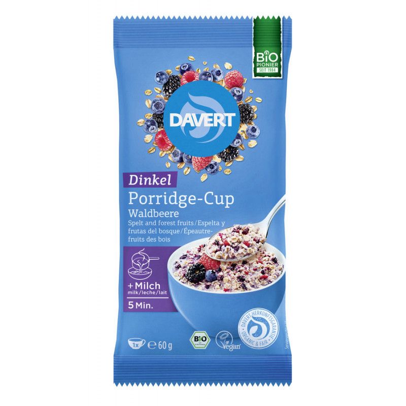Davert - Porridge-Cup Dinkel Waldbeere