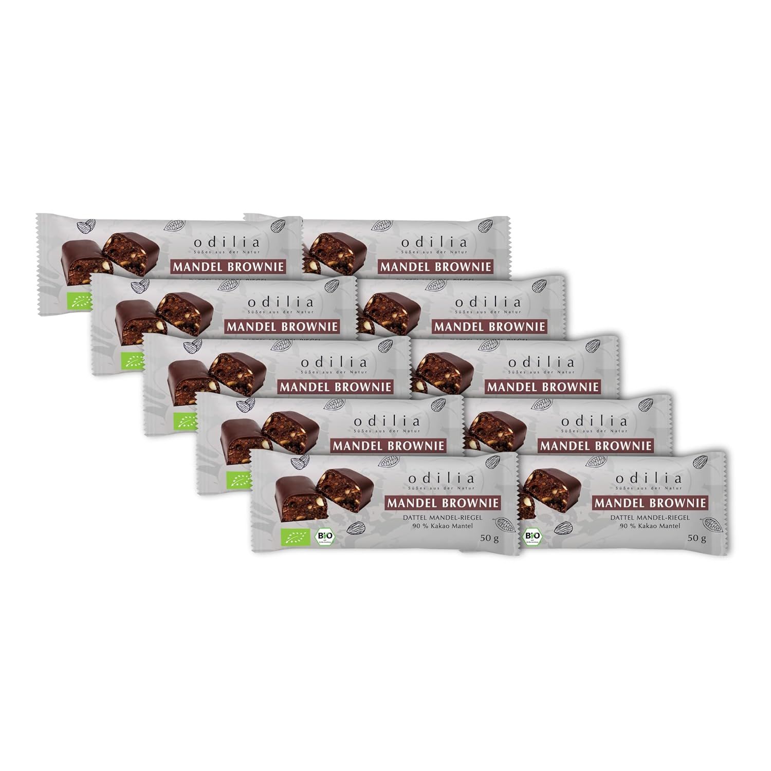 odilia Mandel Brownie Bio Dattel-Mandelriegel 10x50 g Riegel