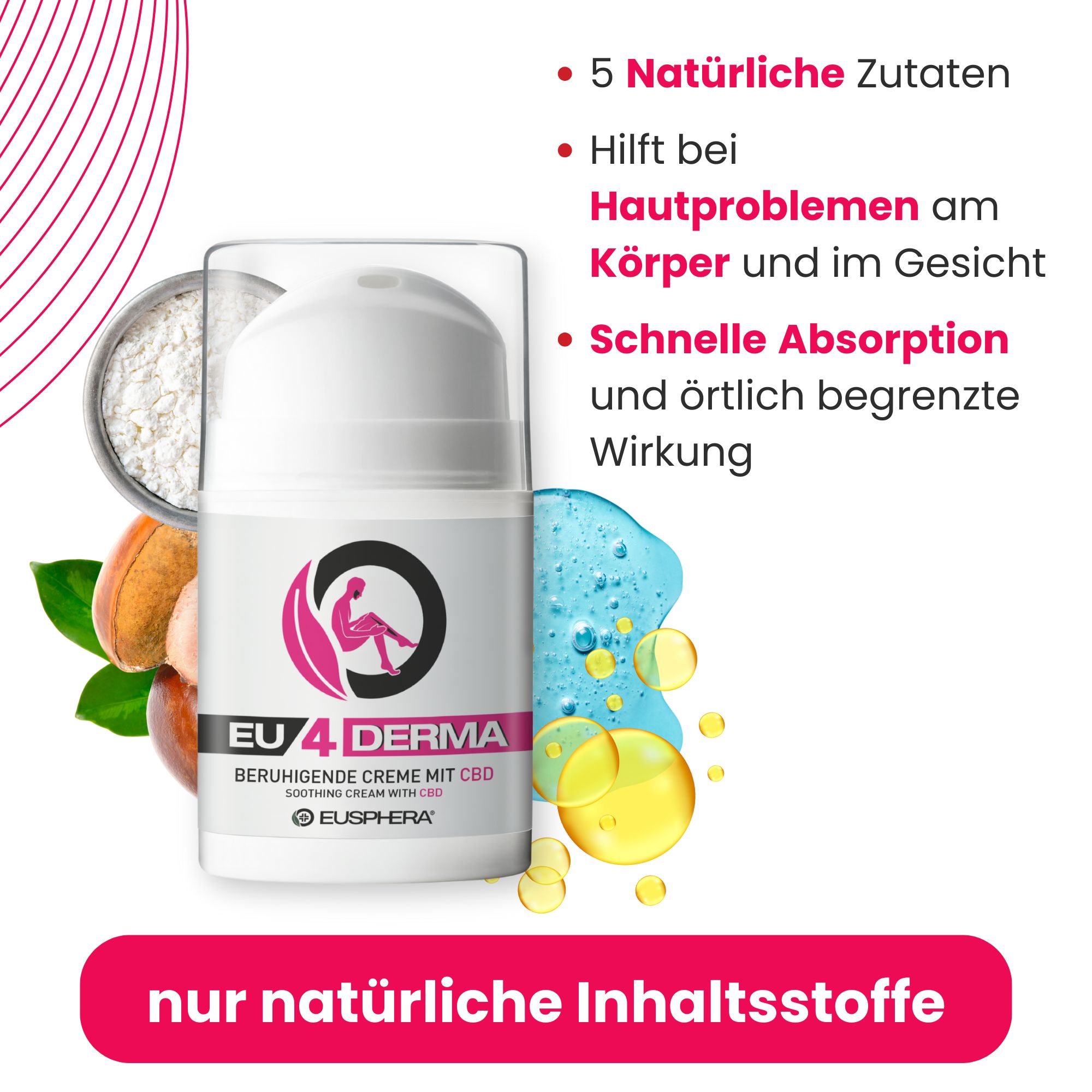 CBD Creme für Akne, Ekzem und Psoriasis | EU4DERMA - Eusphera