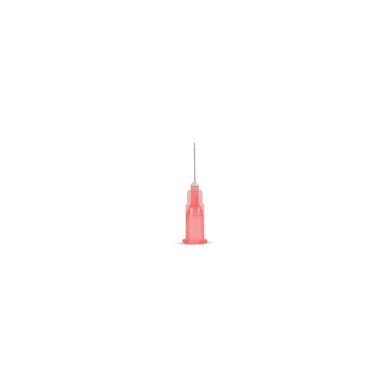 Kanüle mit roter Basis. Spitze aus Metall. Sondergröße.