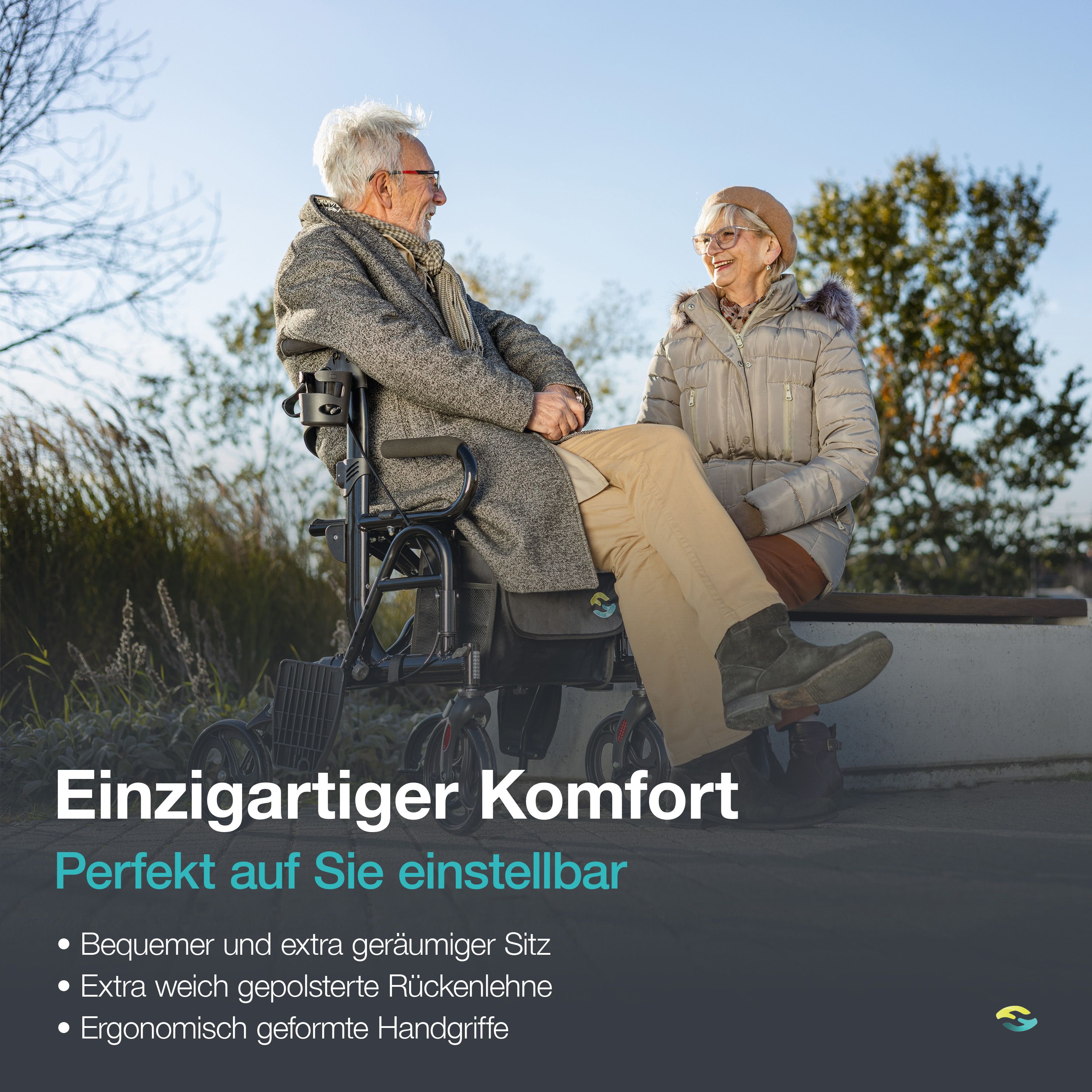 Helavo 2 in 1 Rollator & Rollstuhl in Einem - Faltbarer Rollator mit Fußstützen