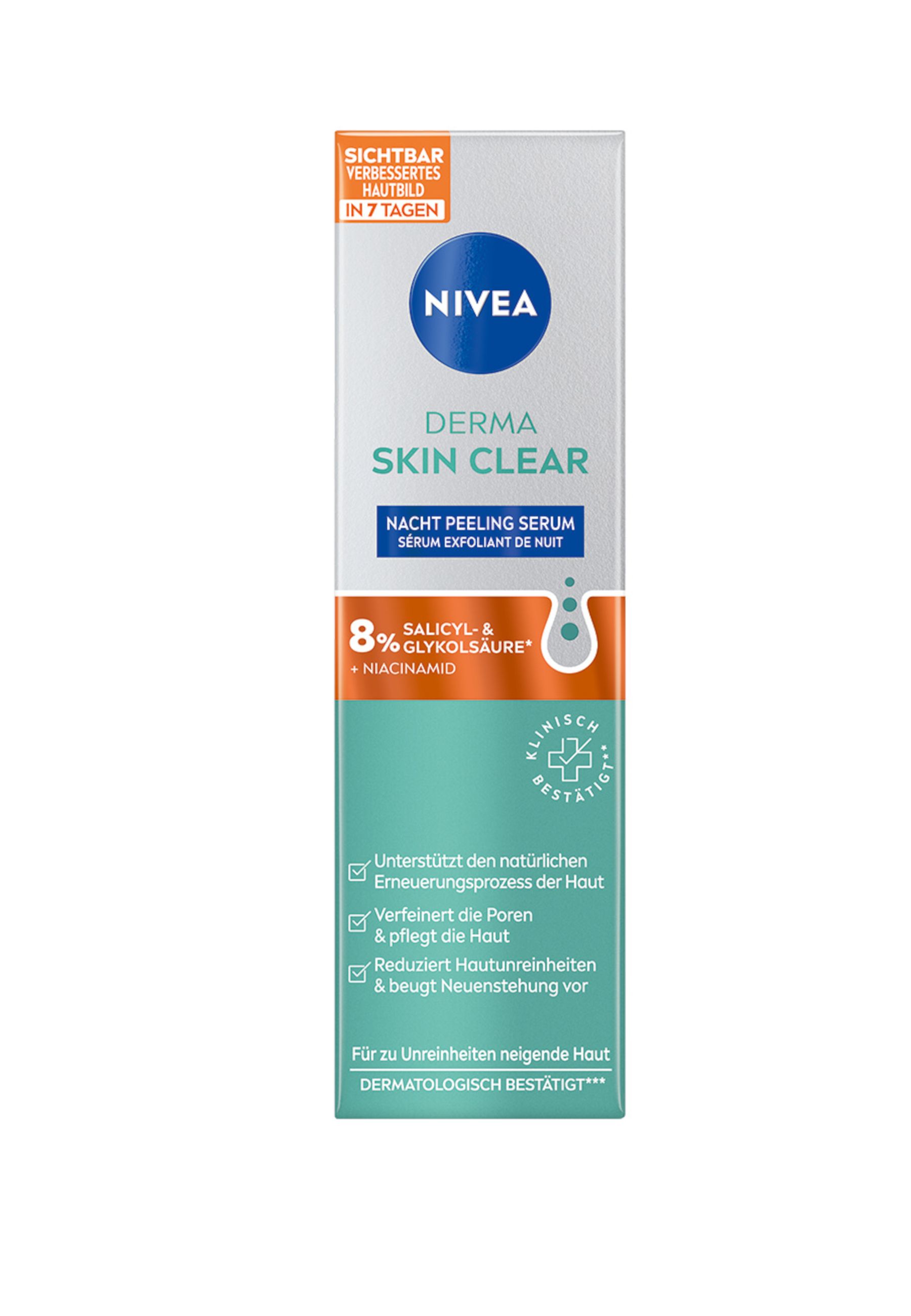 NIVEA DERMA SKIN CLEAR Nacht Peeling Serum