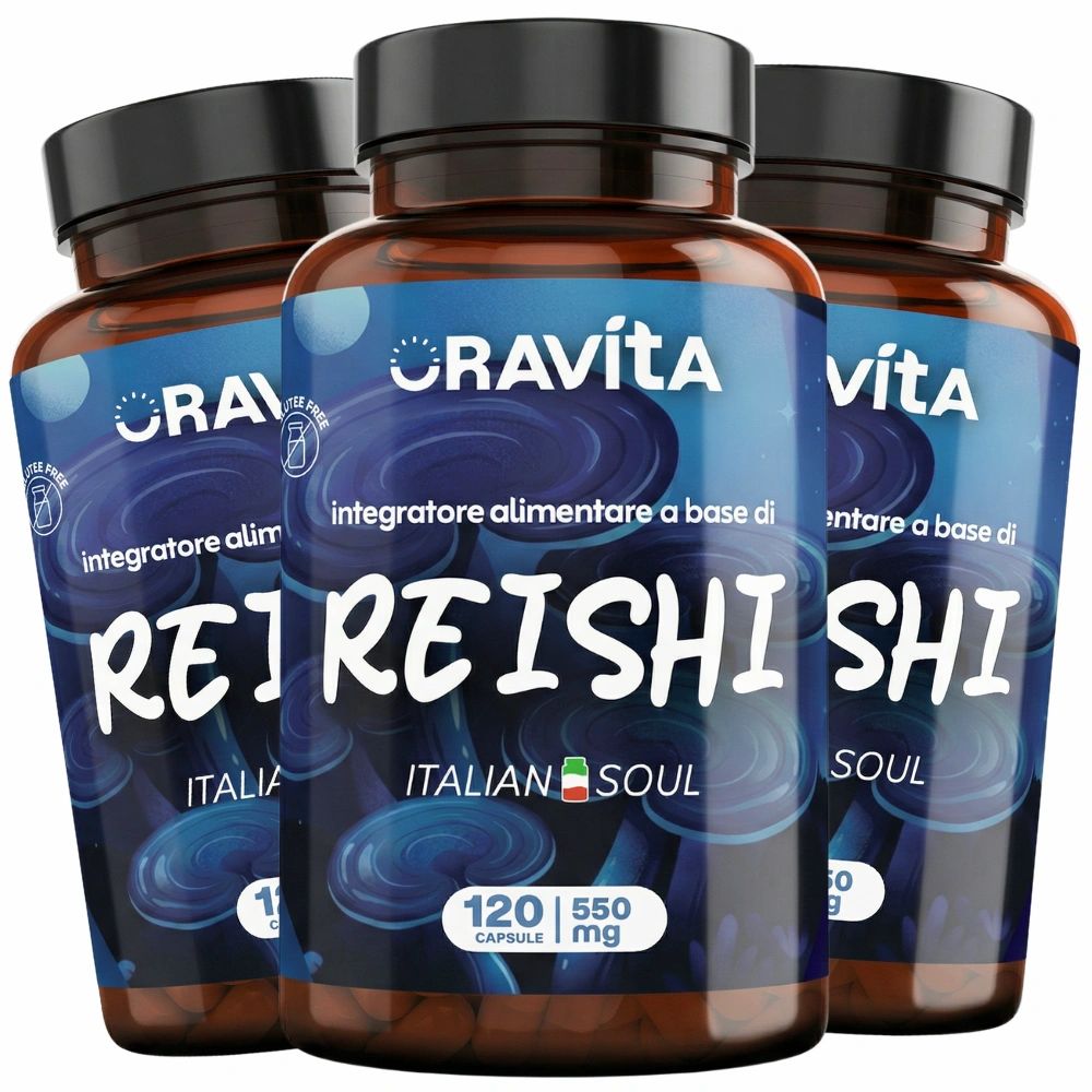 Oravita REISHI Estratto Titolato 30% Cortisolo, Immunità e Sonno - 360 Capsule
