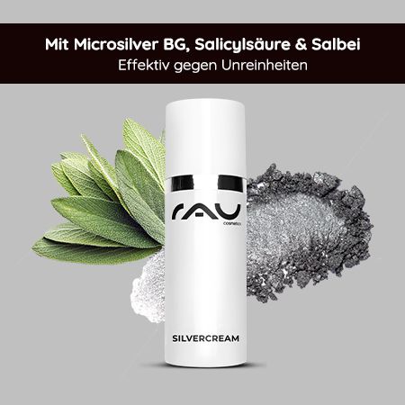 RAU Cosmetics Silvercream - Silbercreme mit Mikrosilber bei Pickel, Mitesser, Akne und Unreinheiten