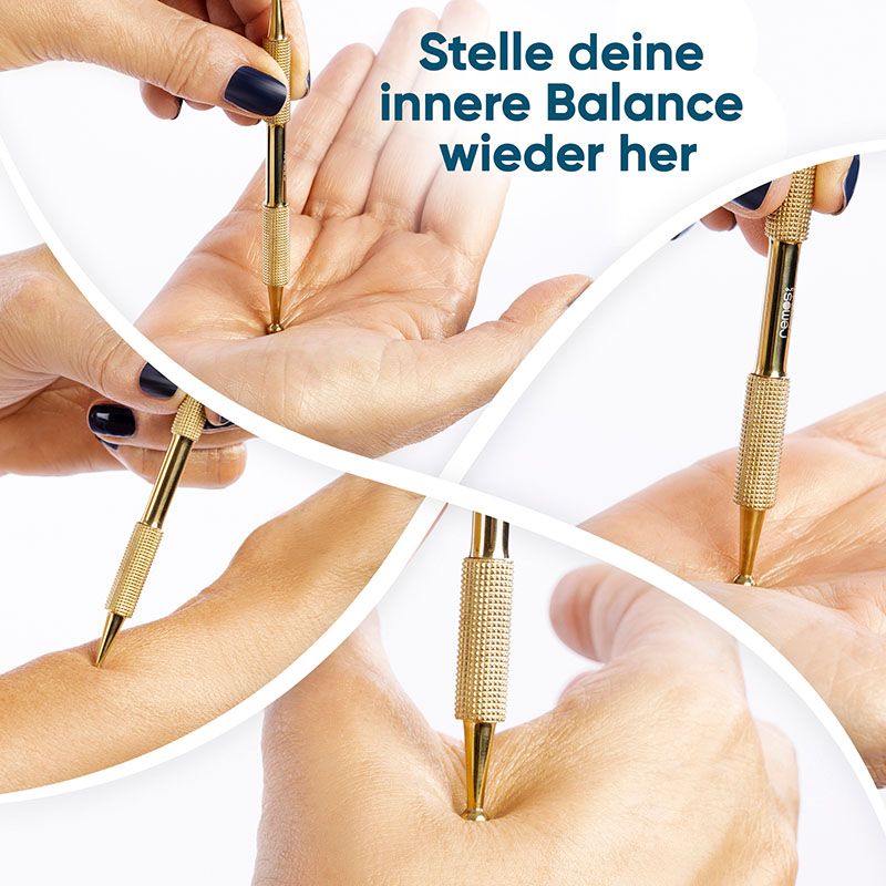 REMOS Akupressurstift, 10cm, vergoldet, Ø1.5/3.5 mm