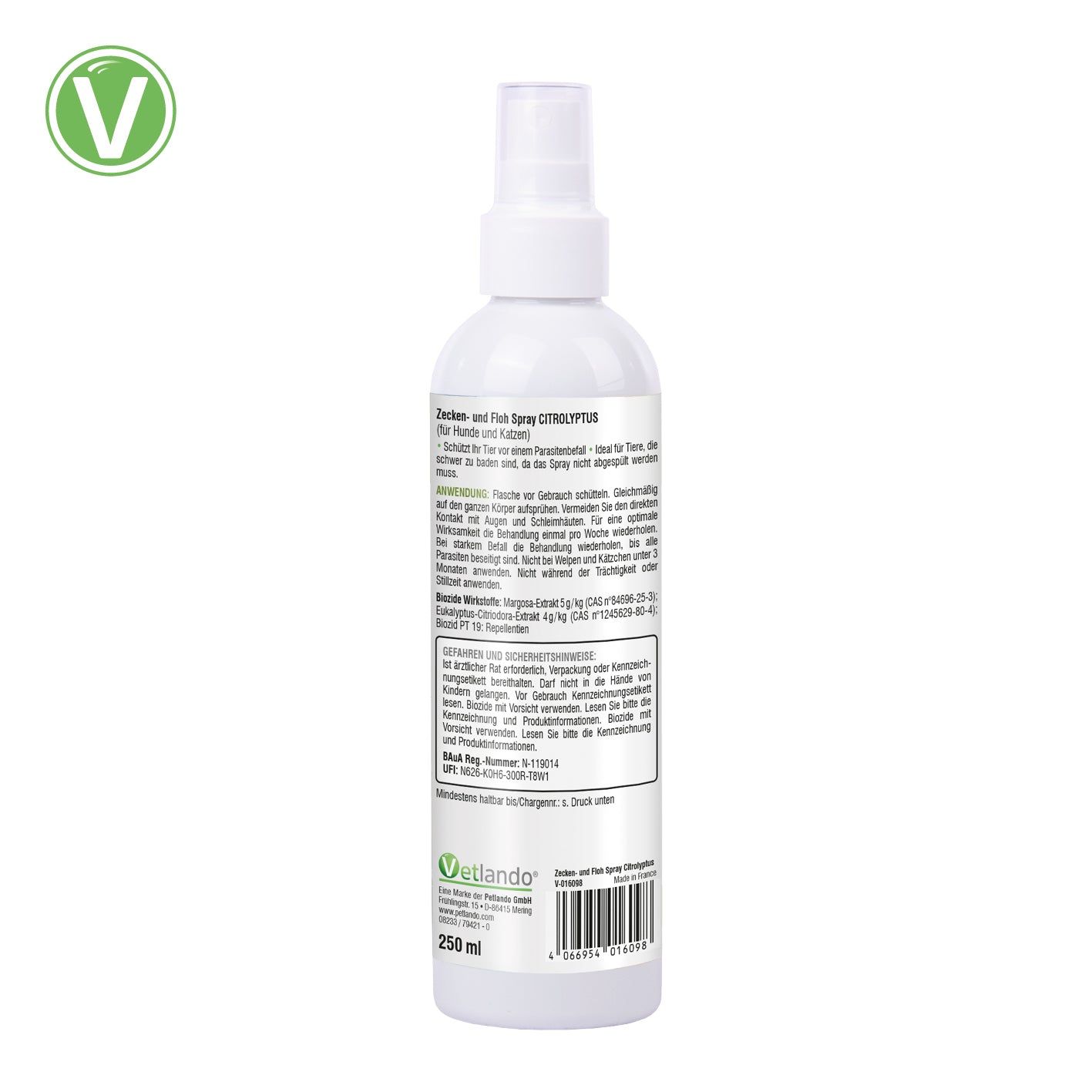 Vetlando Citrolyptus Zecken- & Flohspray